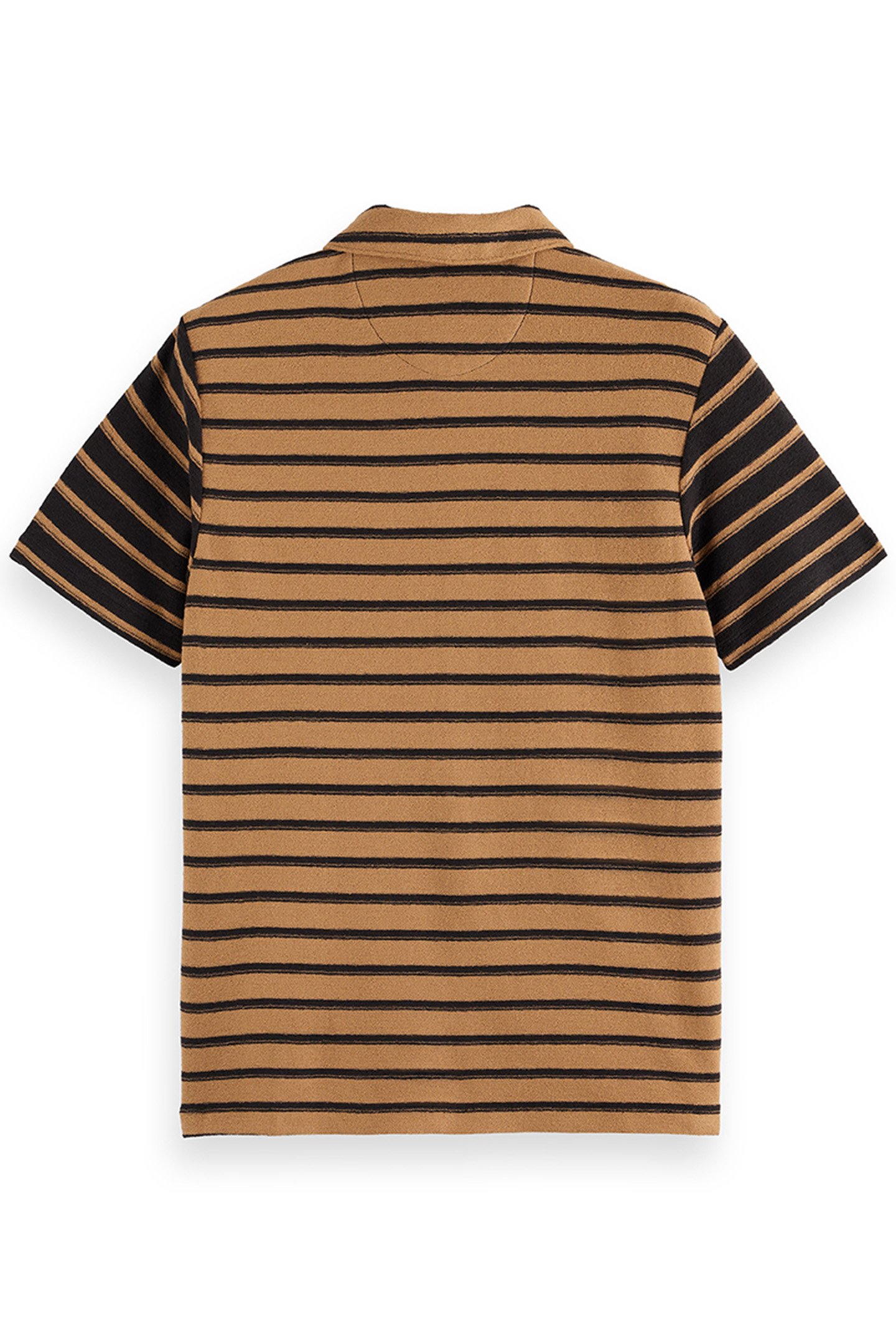 TEXTURED STRIPE BLOCKED SS POLO BLACK GREY 2