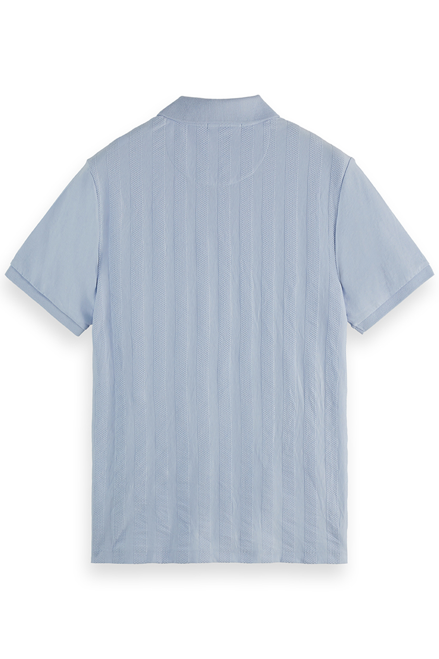 POPCORN PIQUE ZIP POLO (VALUE) SKY/PEWTER 2