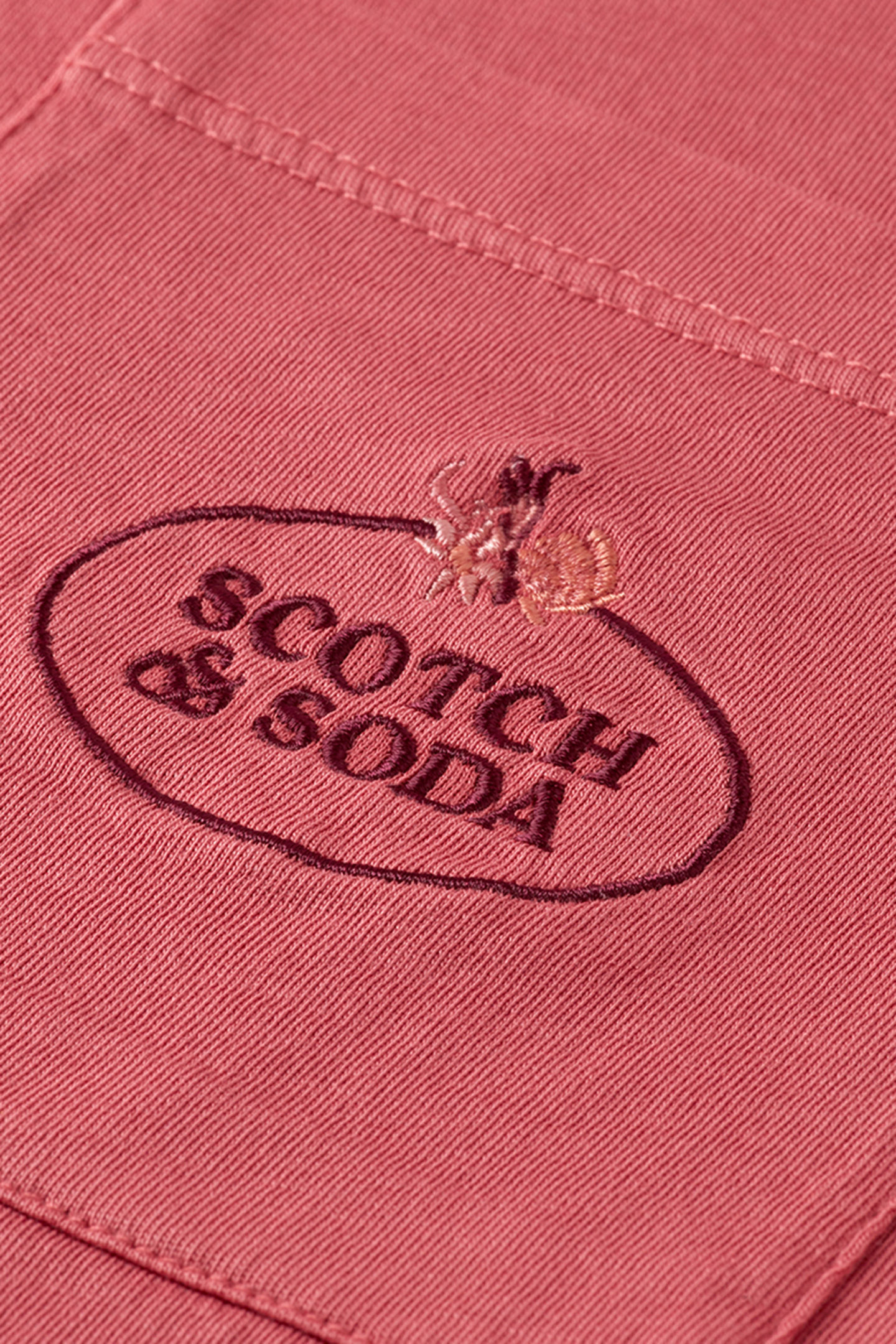 GARMENT DYED SS POCKET TEE LT PASTEL RED 3