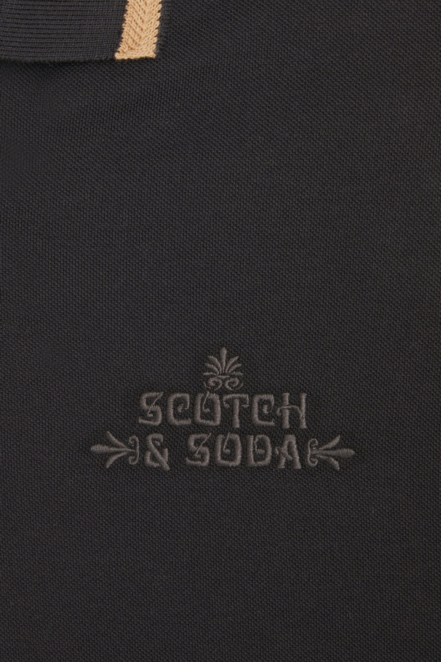 PIQUE SS POLO BLACK GREY 8