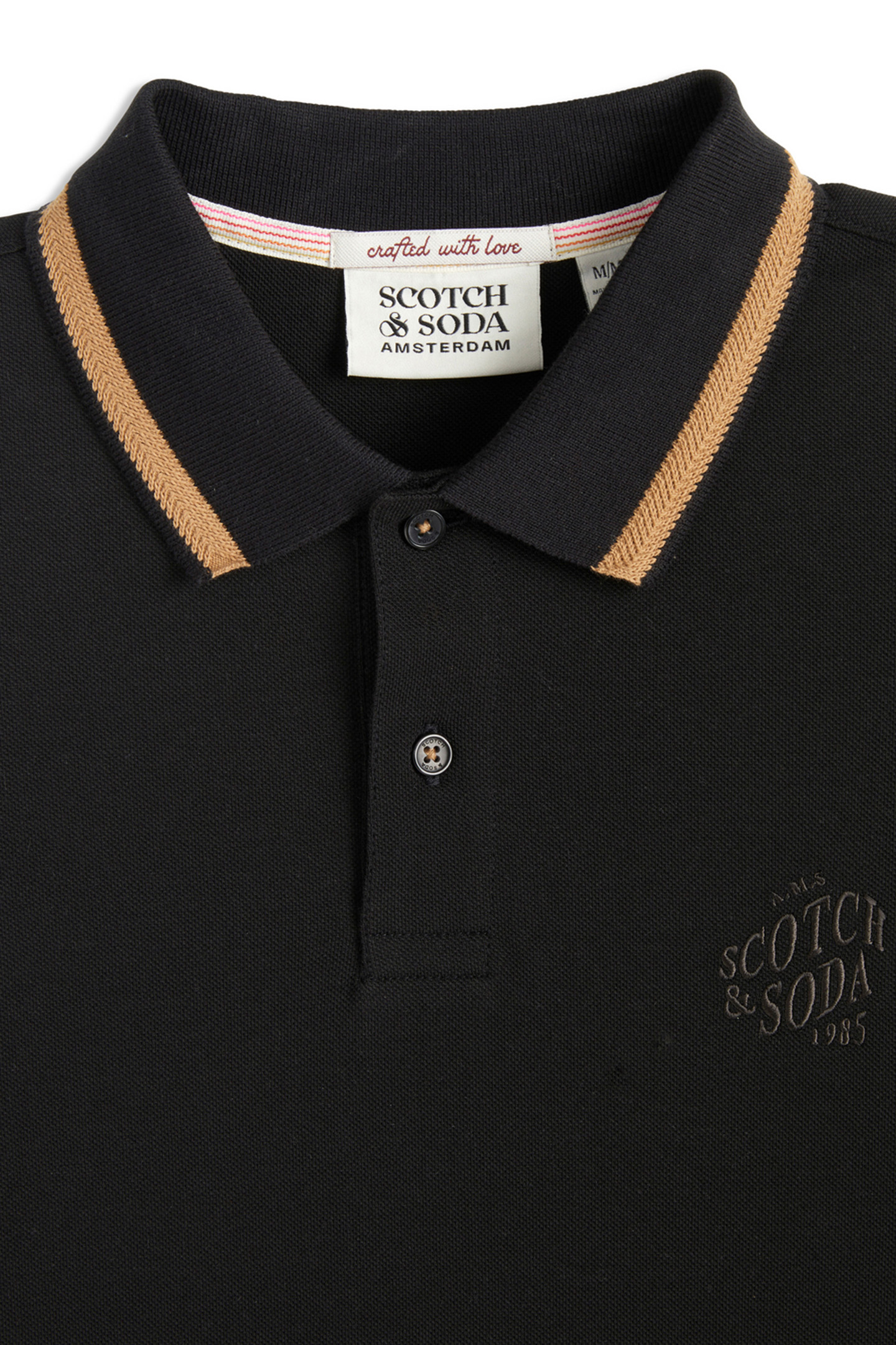 PIQUE SS POLO BLACK GREY 7