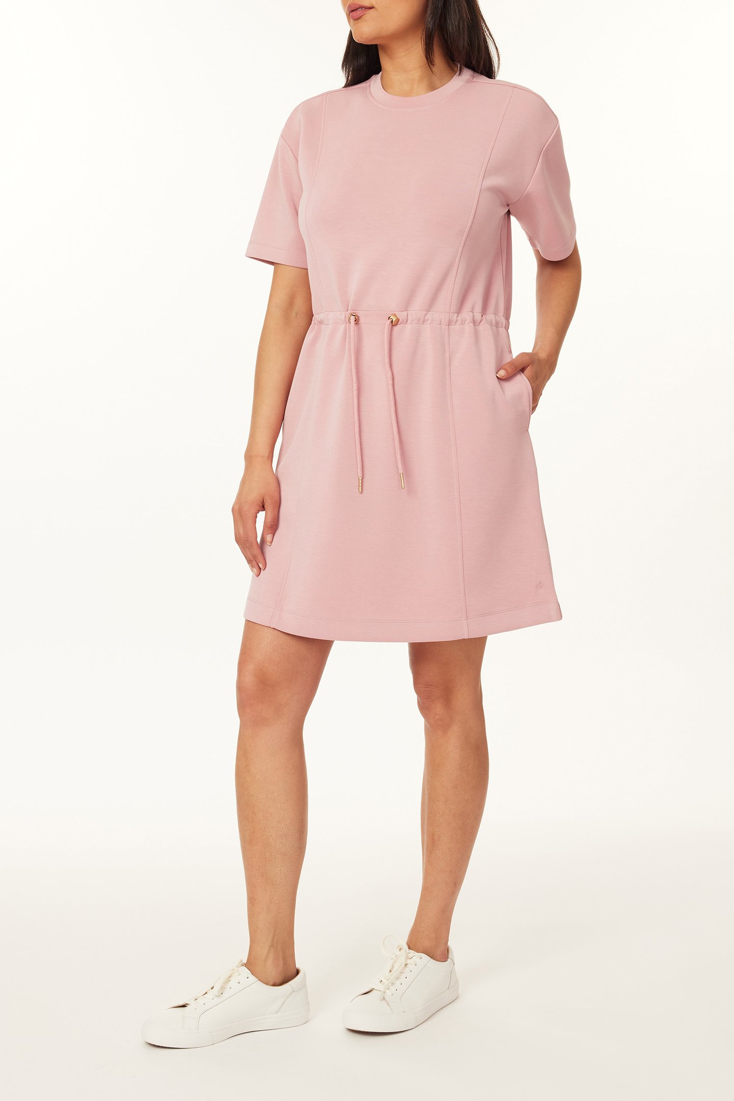 DRAWSTRING TEE DRESS DUSTY ROSE 5