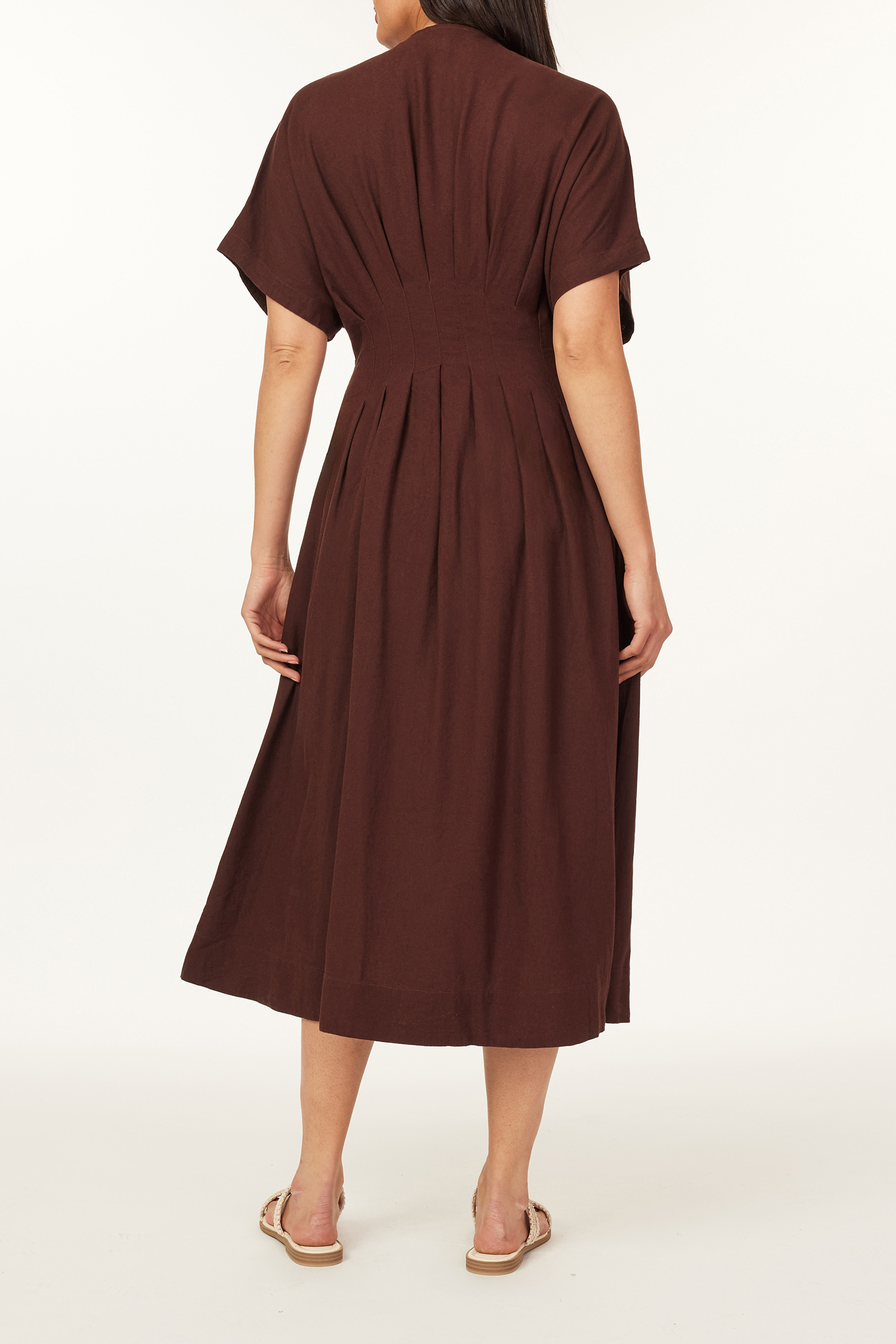 MULTI PLEATED DOLMAN DRESS PUCE 2