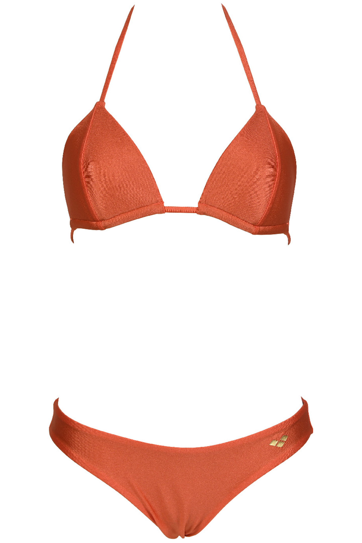 WOMEN'S BIKINI TRIANGLE SOLID CORAL 4