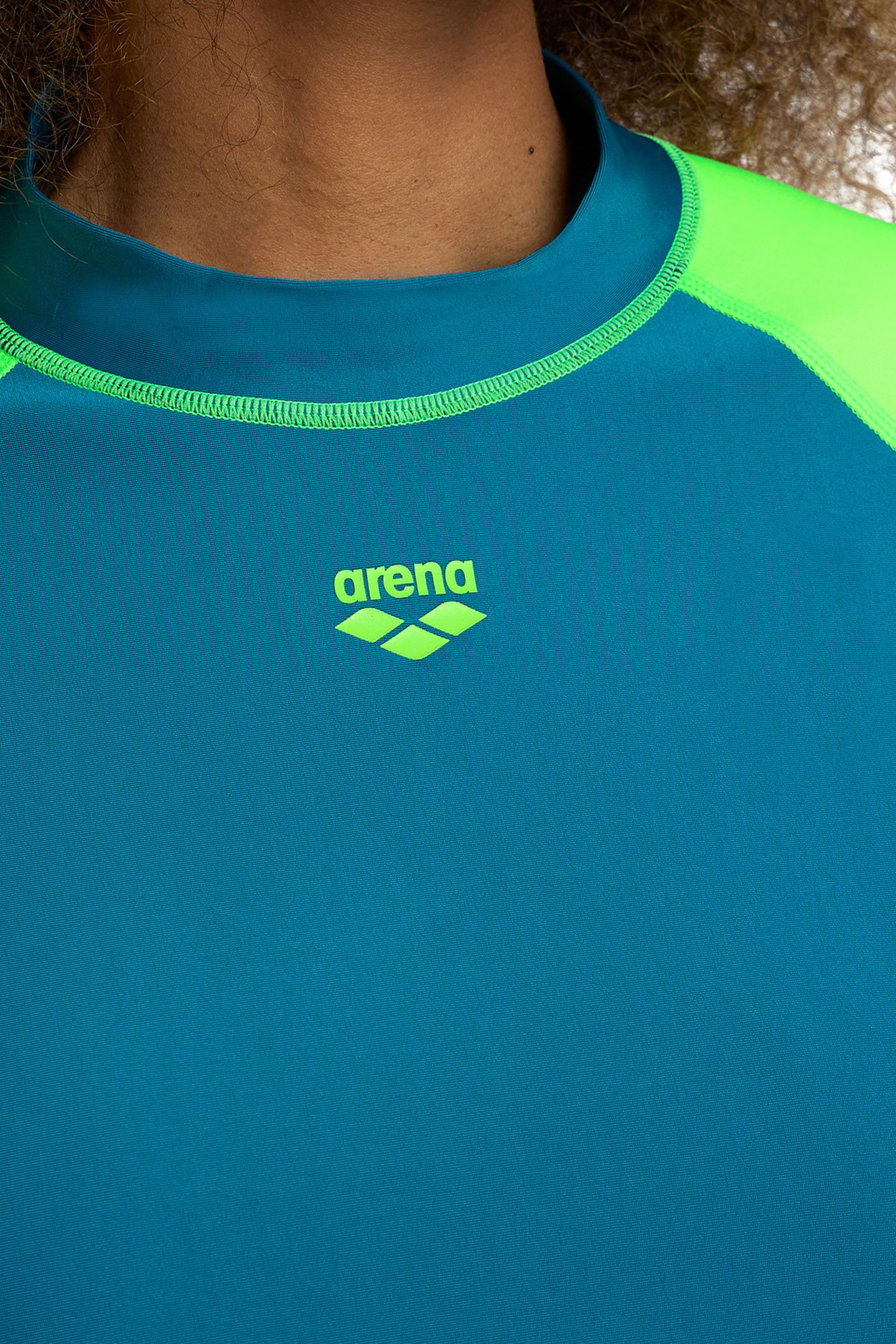 WOMEN'S ARENA RASH VEST S/S GRAPHIC DEEP TEAL-SOFT GREEN 5