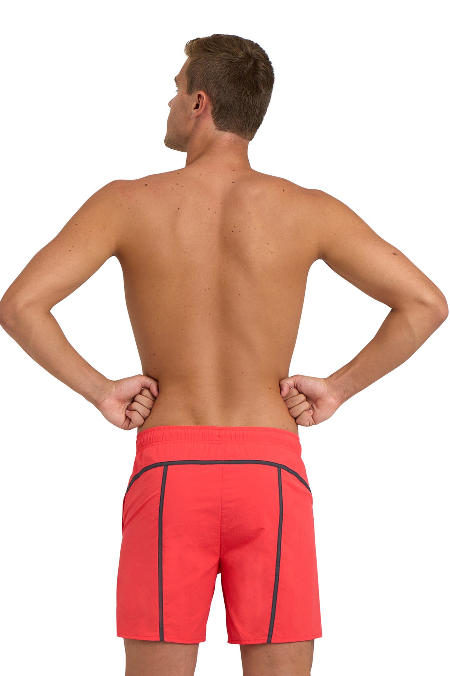 MEN'S ARENA PRO_FILE BEACH BOXER FLUO RED-DARK OLIVE 2