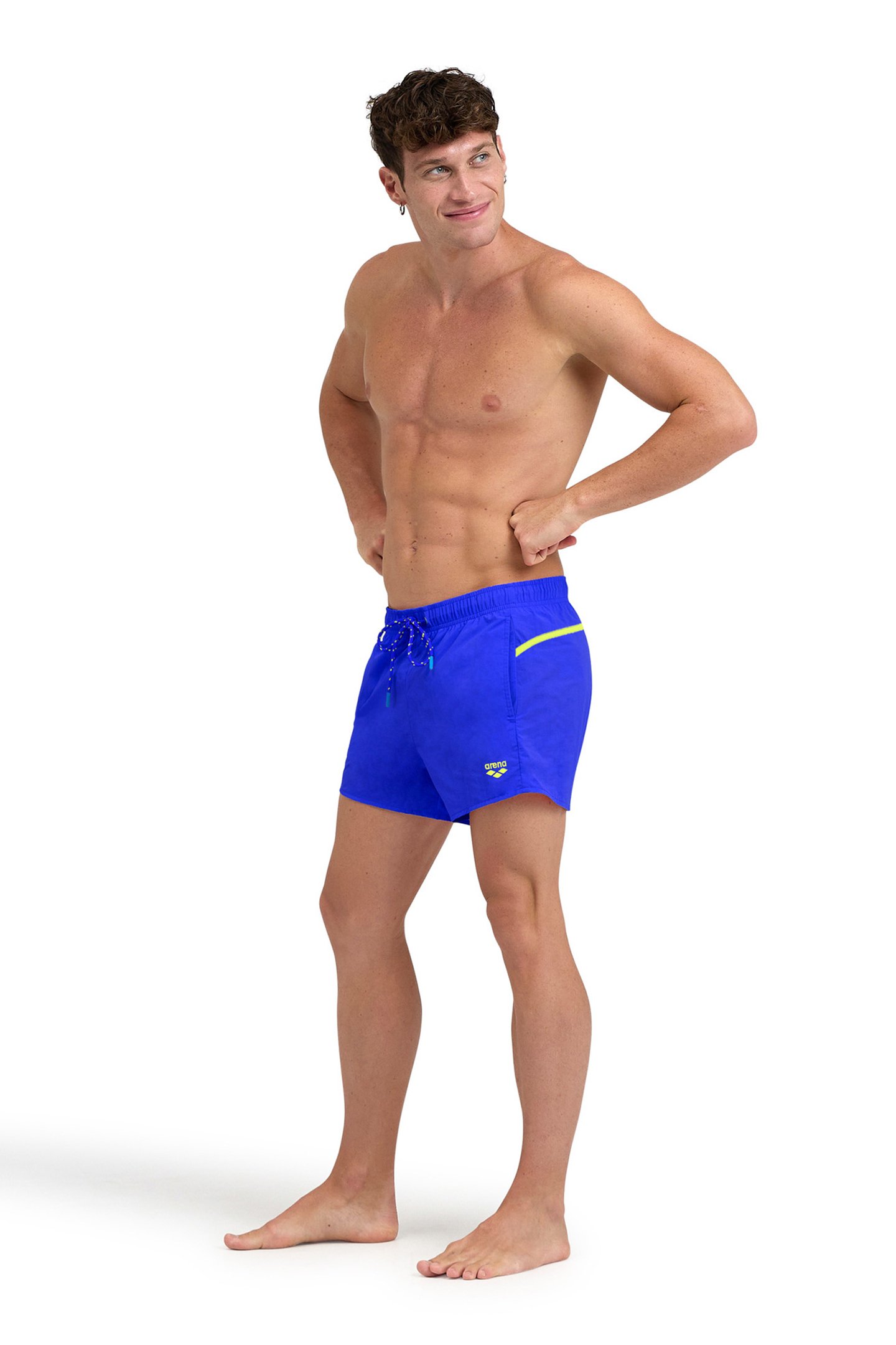 MEN'S ARENA PRO_FILE BEACH X-SHORT NEON BLUE-SOFT GREEN 3