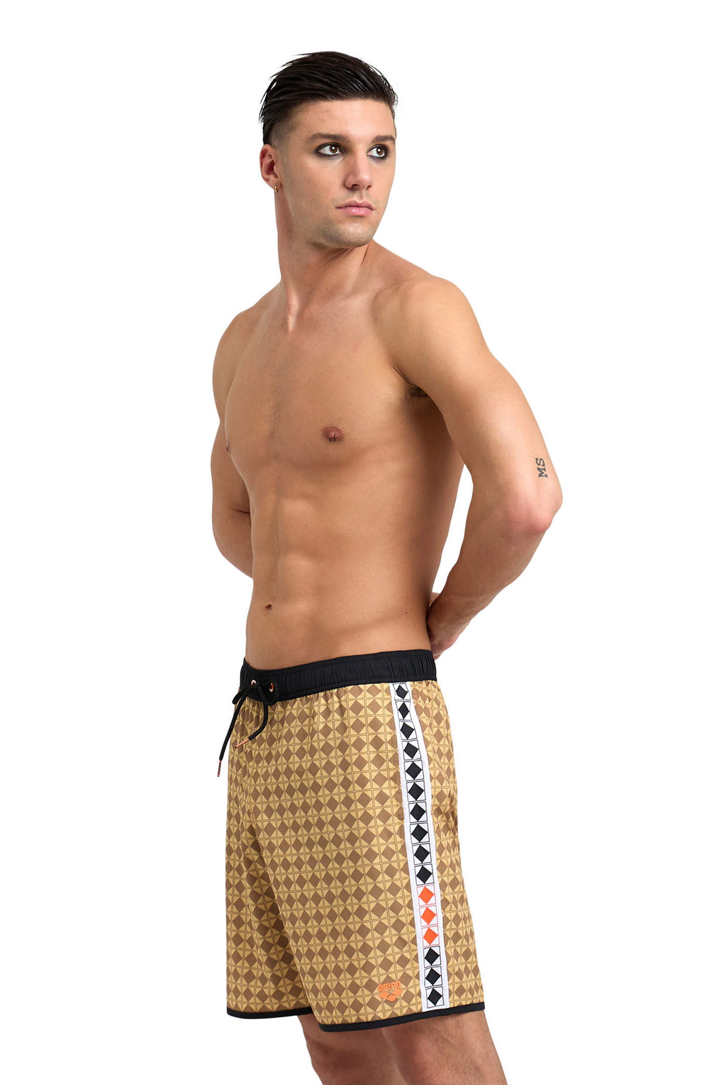 MEN'S ARENA 50TH BEACH BERMUDA GOLD MULTI-BLACK-WHITE 1