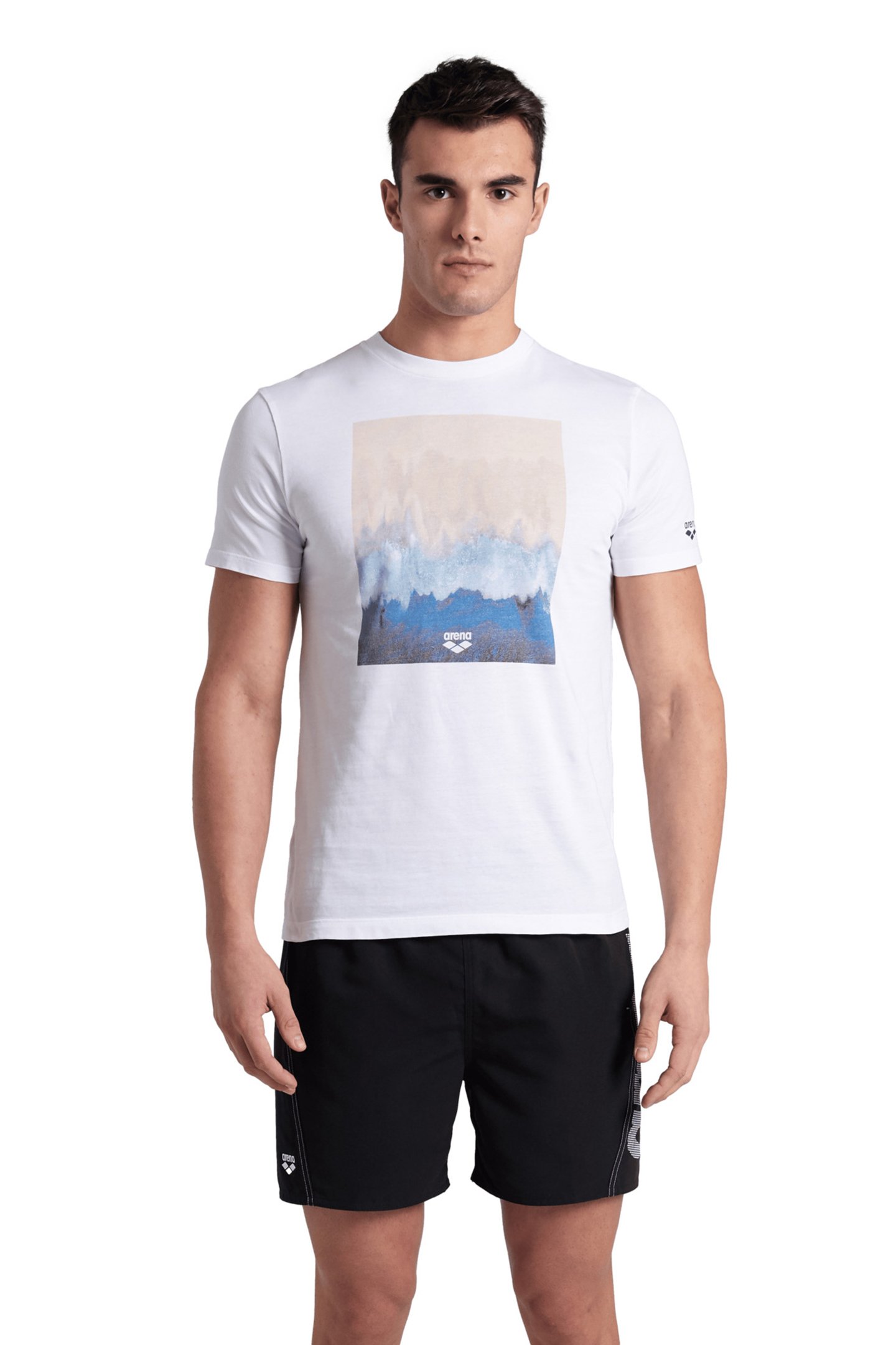 MEN'S T-SHIRT SOLID COTTON WHITE-BEACH by Arena