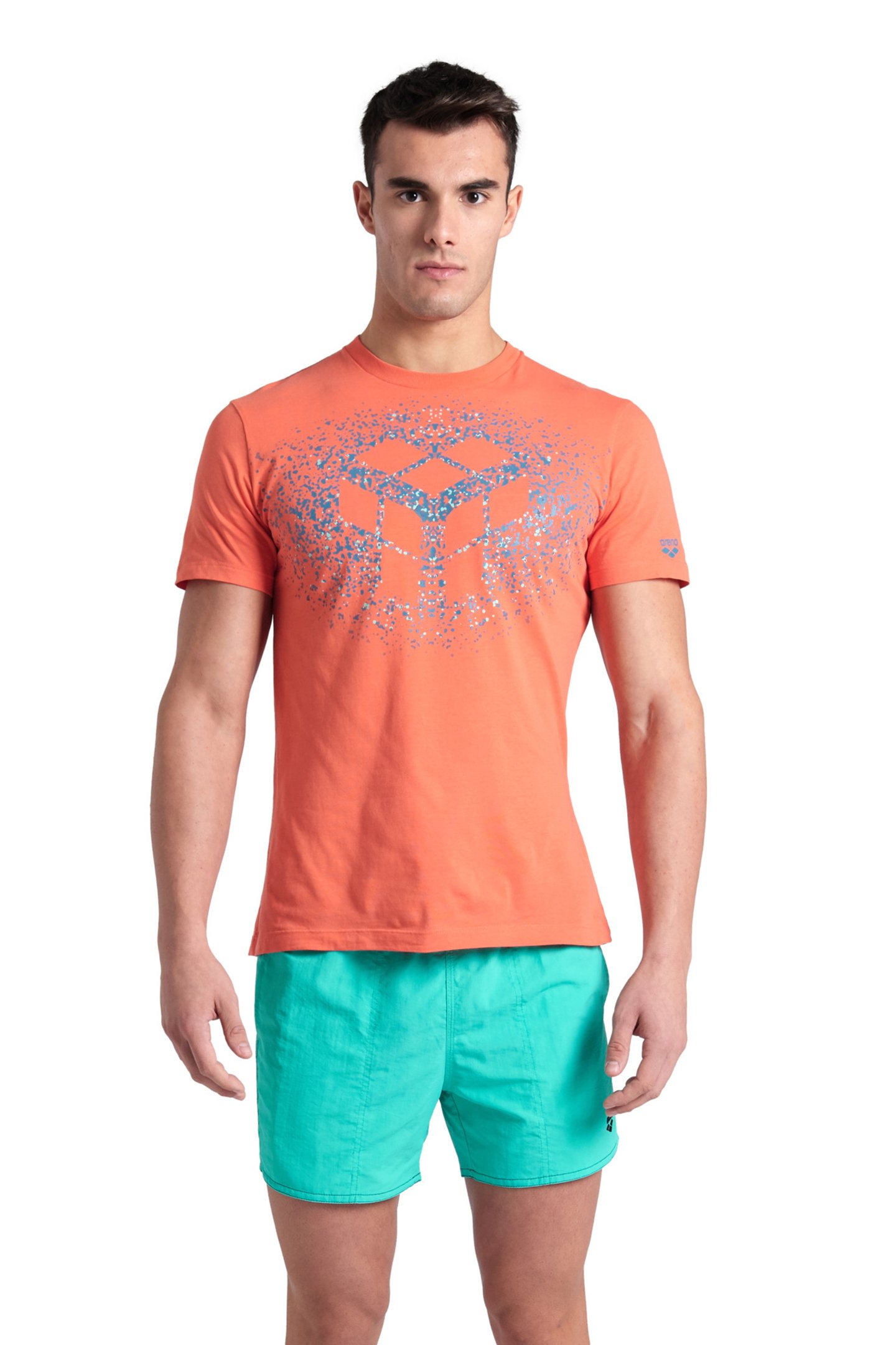 MEN'S T-SHIRT SOLID COTTON CALYPSO CORAL-MONOGRAM SP by Arena