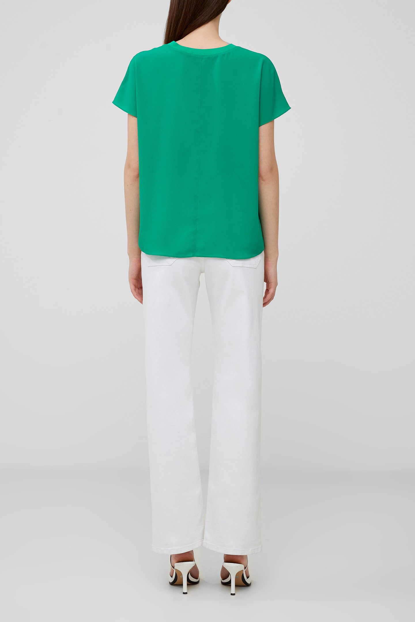 CREPE LIGHT CREW NECK TOP JELLY BEAN 3