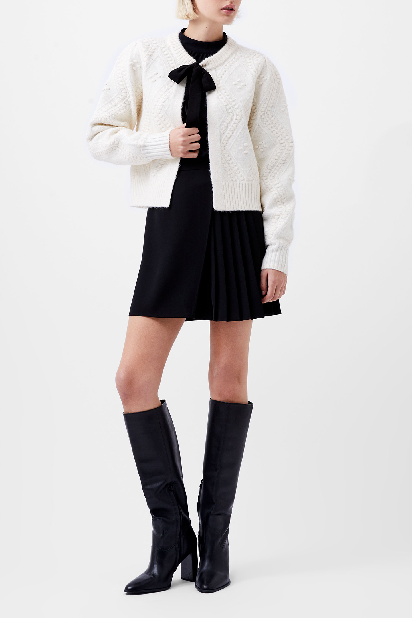 KITTY BOBBLE CARDIGAN WINTER WHITE 2