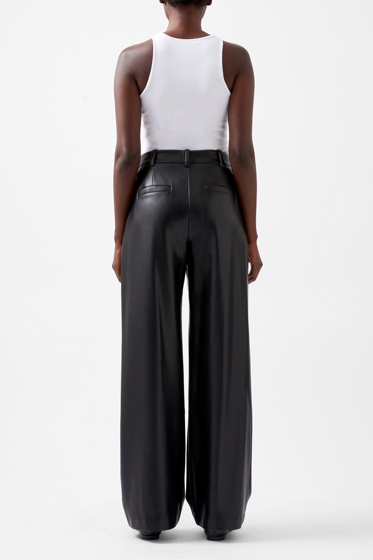 CROLENDA PU WIDE LEG TROUSERS BLACKOUT 2