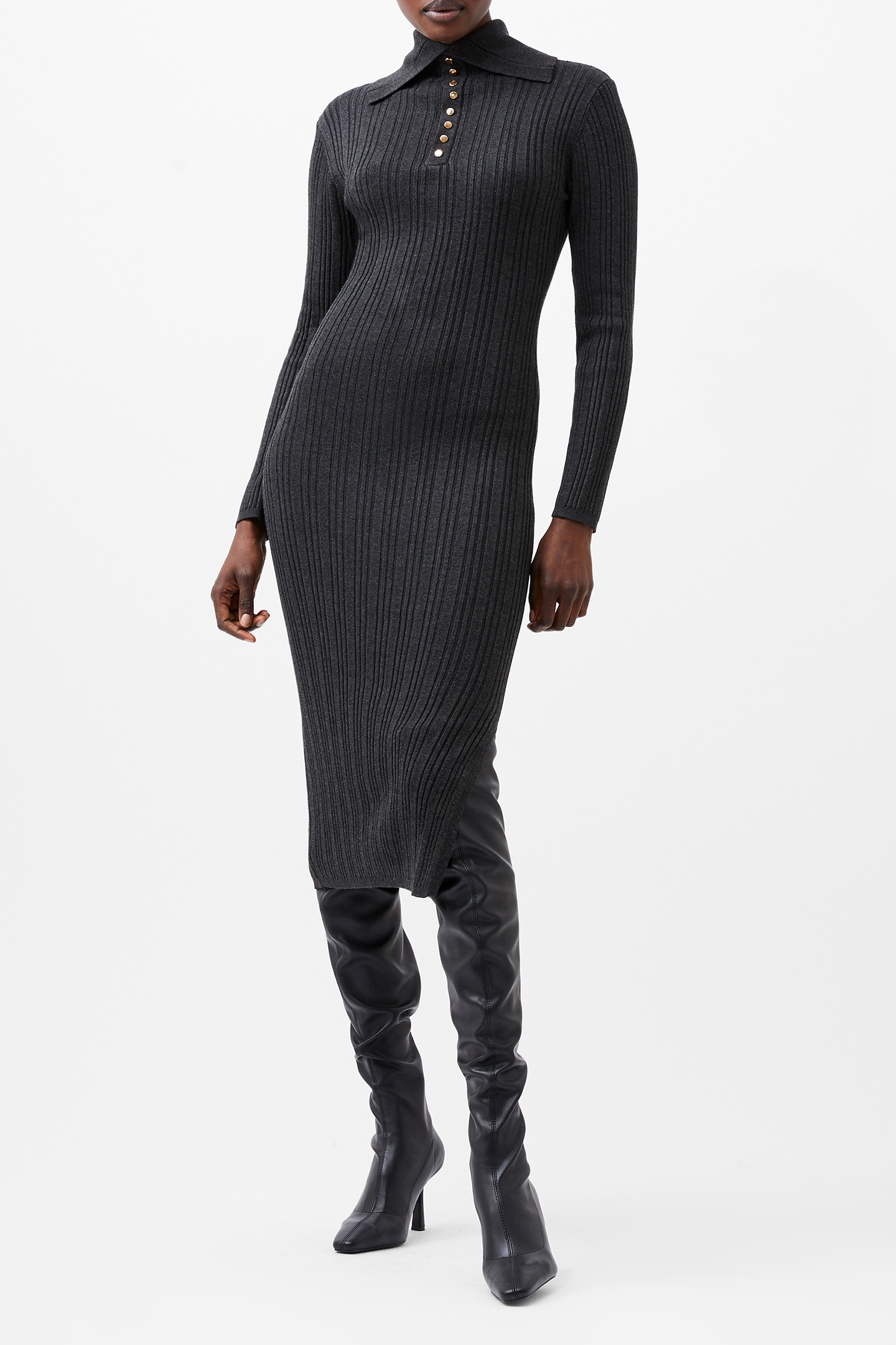 NIA MARI DRESS CHARCOAL MEL 1