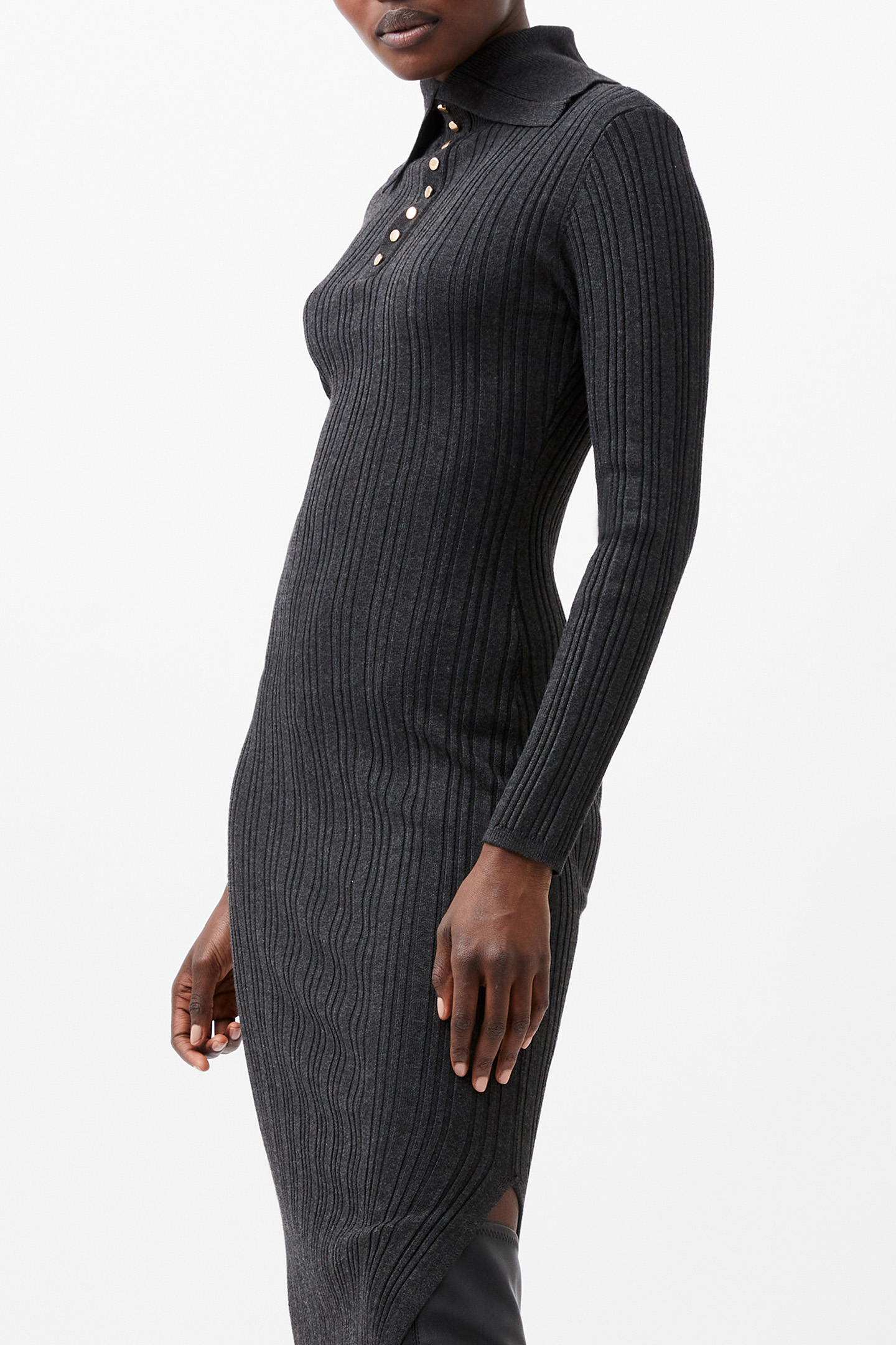 NIA MARI DRESS CHARCOAL MEL 4