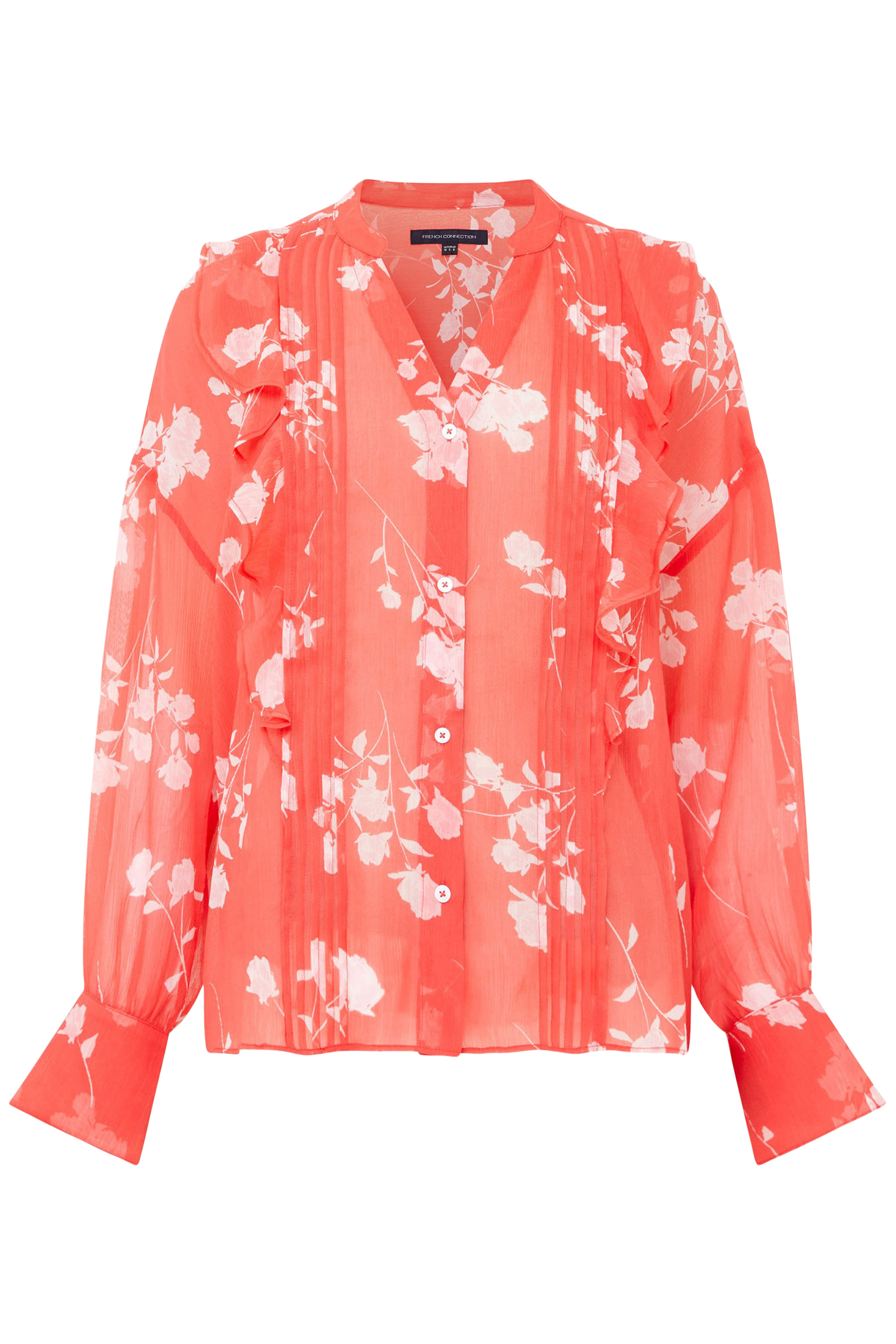ALESSANDRA CRINKLE BLOUSE CAYENNE RED/WHITE 4