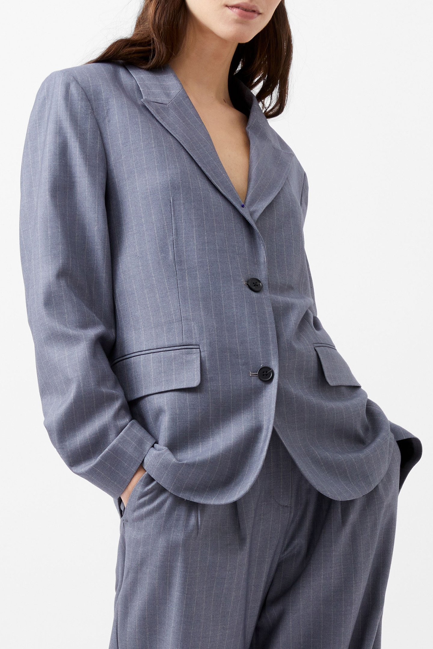FIORELLA PIN STRIPE BLAZER GREY 4
