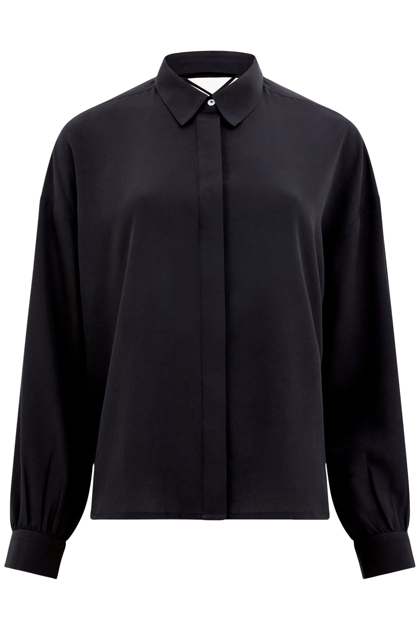 CAPRIANA CREPE TIE BACK SHIRT BLACKOUT 3
