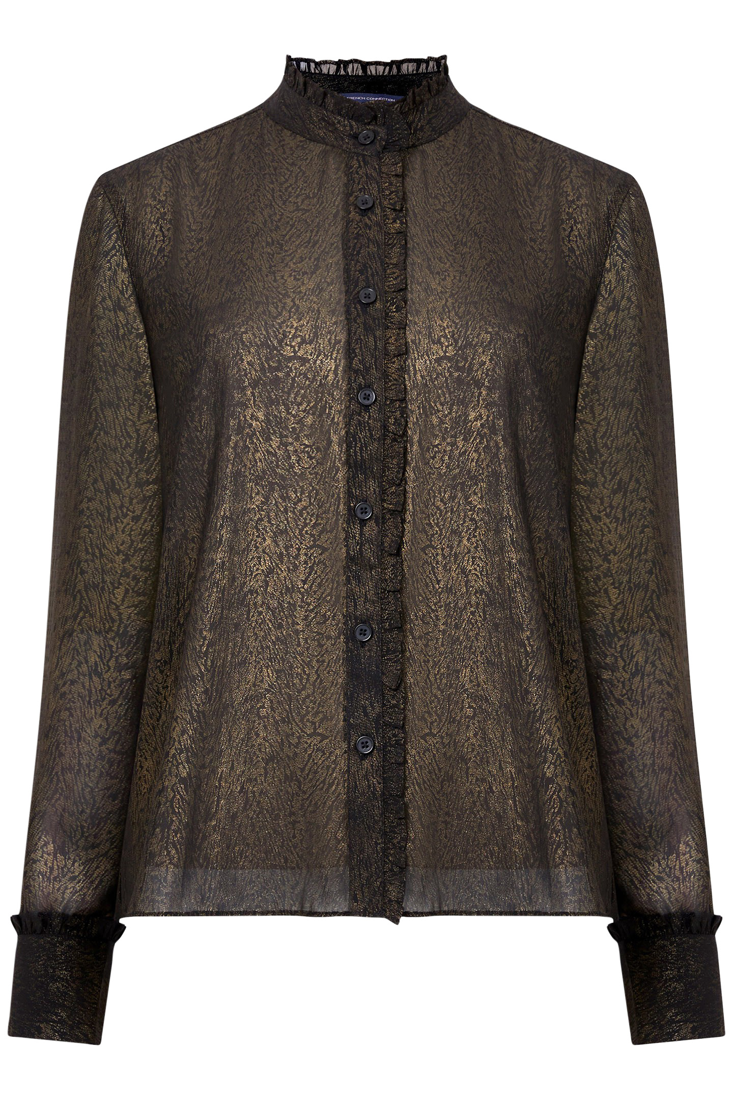 ALINA FOIL GGT L/S TOP BLACK/BRONZE 3