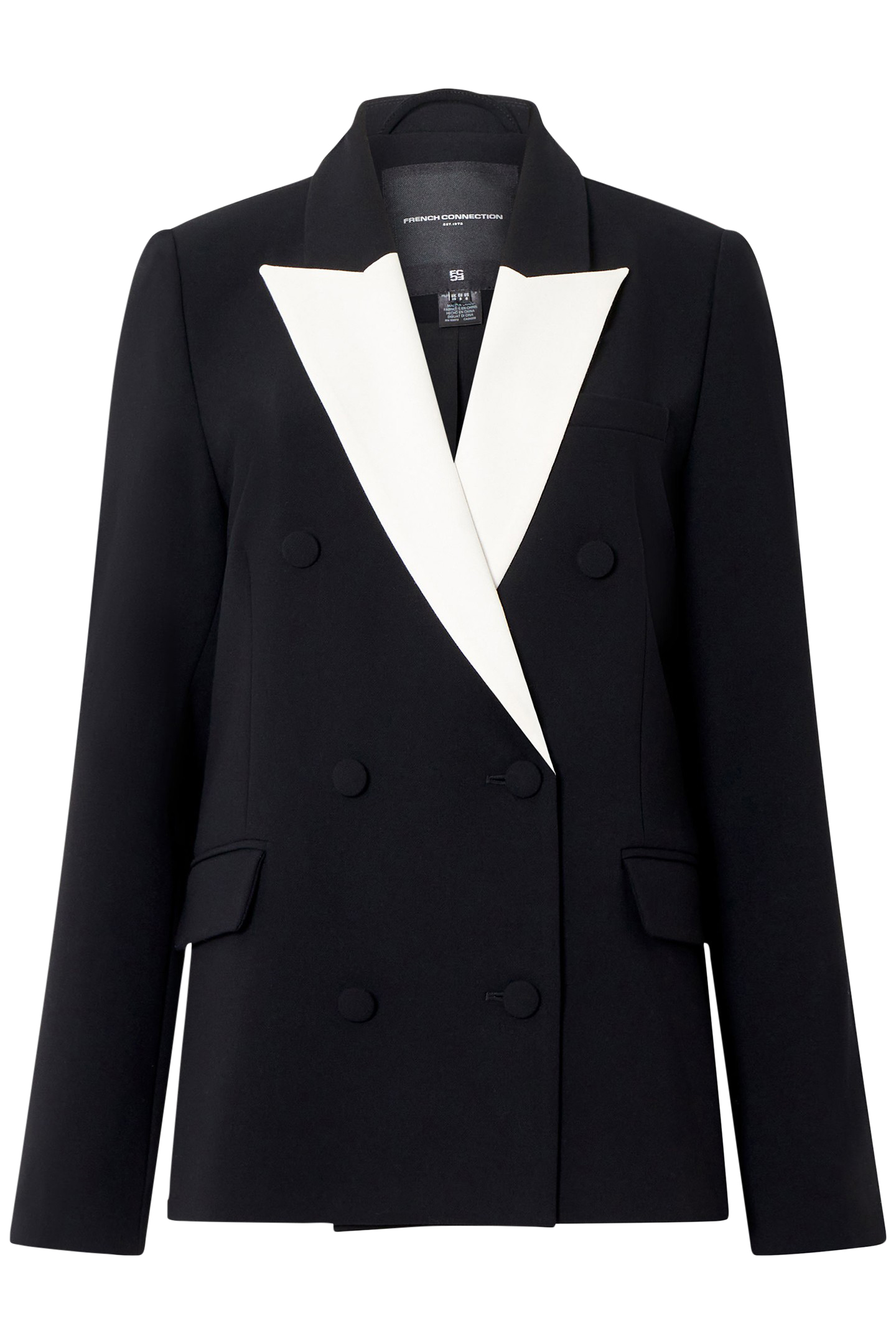 WHISPER DBL BREASTED BLAZER BLACKOUT/CLASSIC CRM 4