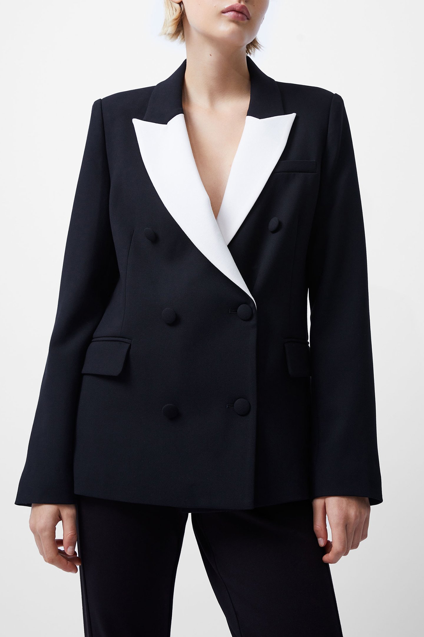 WHISPER DBL BREASTED BLAZER BLACKOUT/CLASSIC CRM 1
