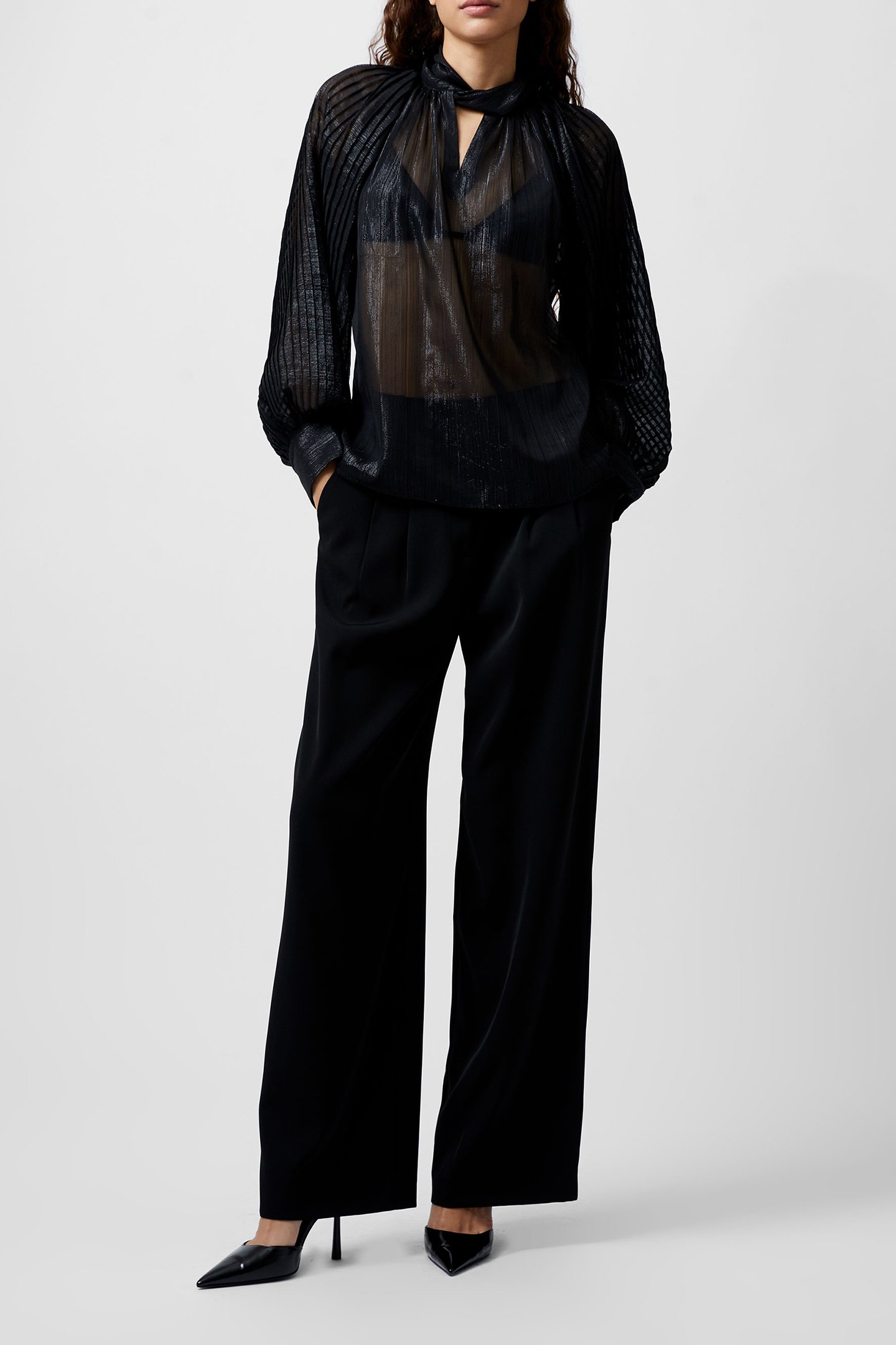 BETH LUREX KEYHOLE TOP BLACKOUT by French Connection