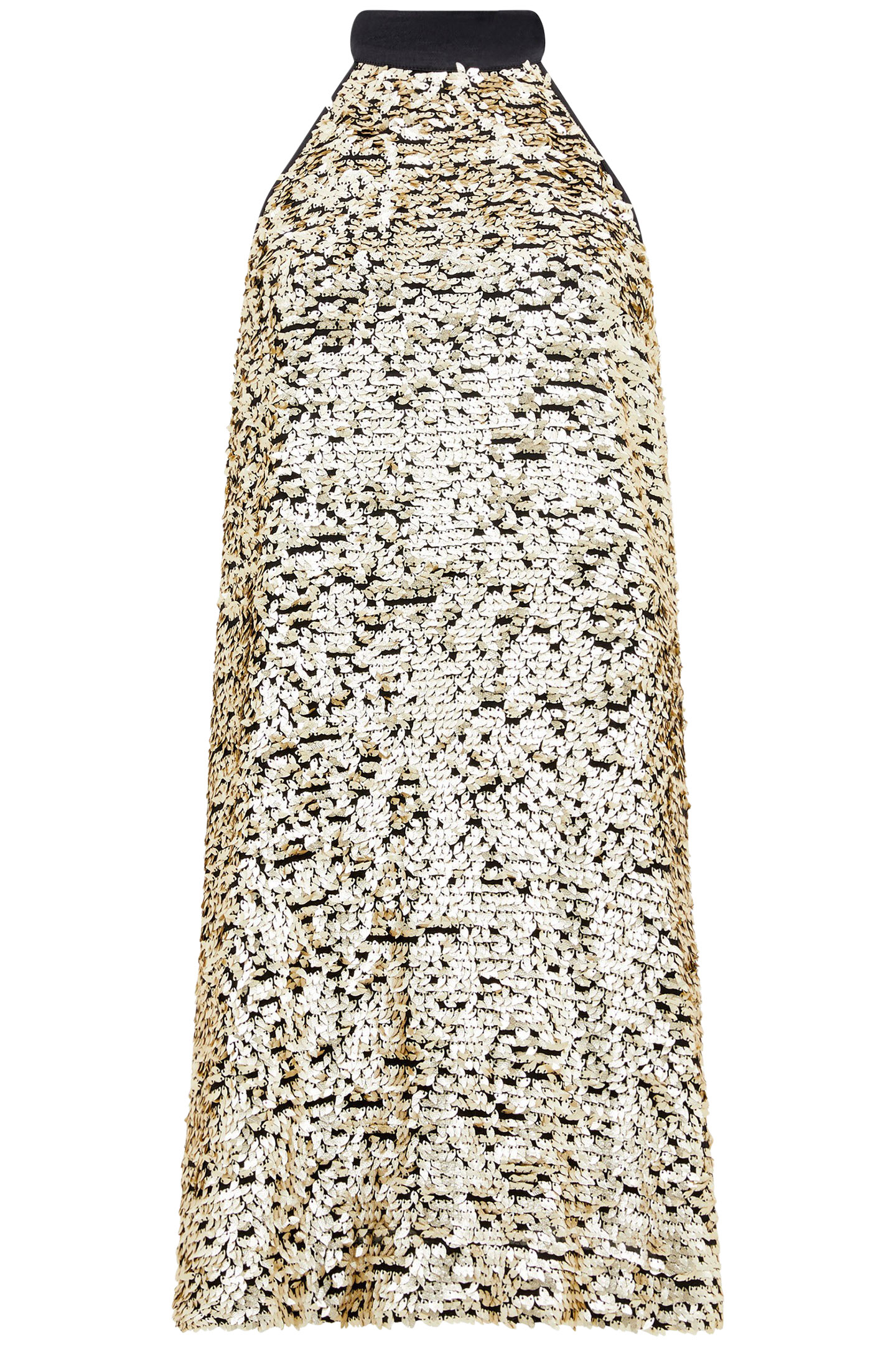 ELAH SEQUIN HALTER NECK DRESS METALLIC GOLD 4