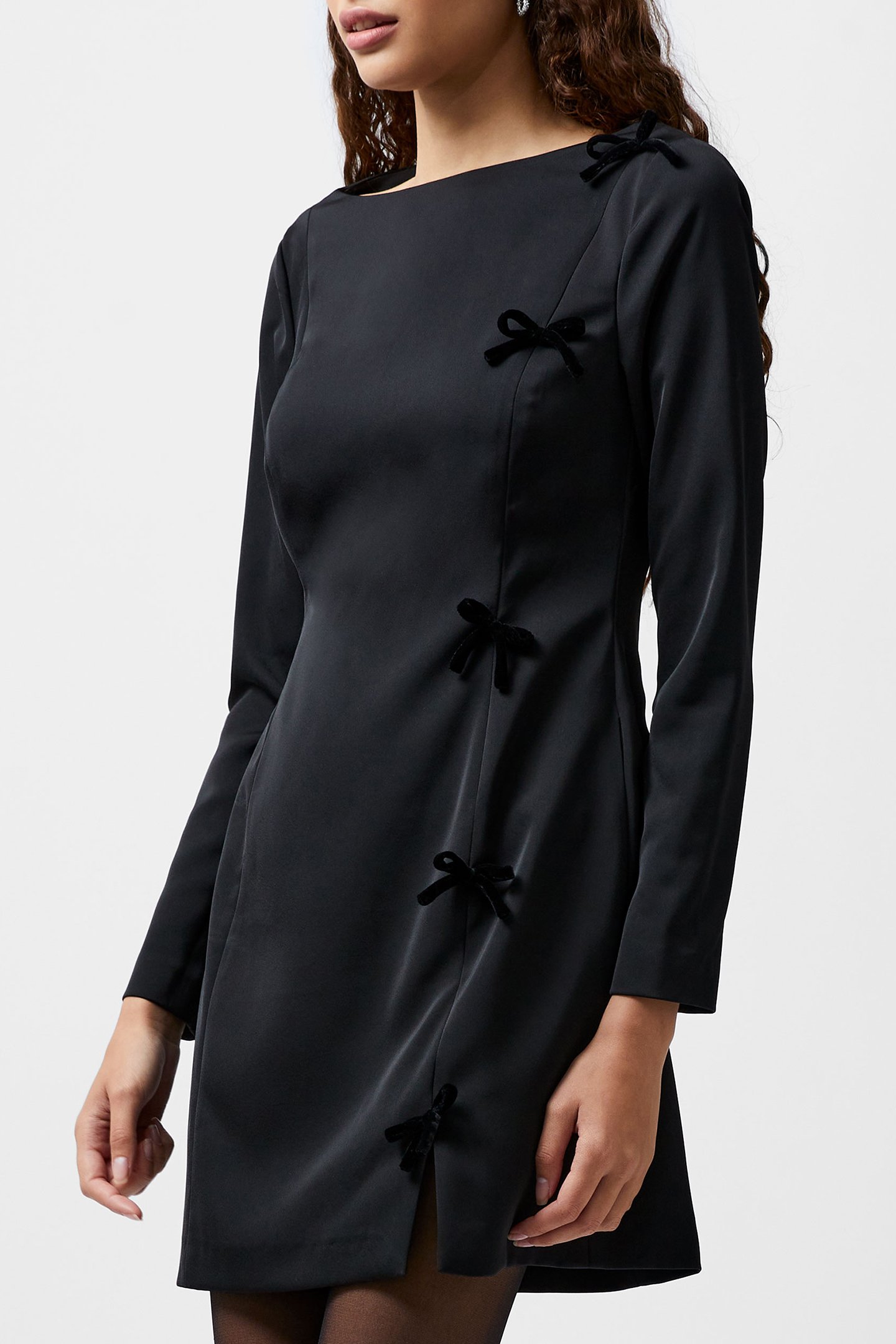 FENIX SATIN BOW LS DRESS BLACKOUT 4