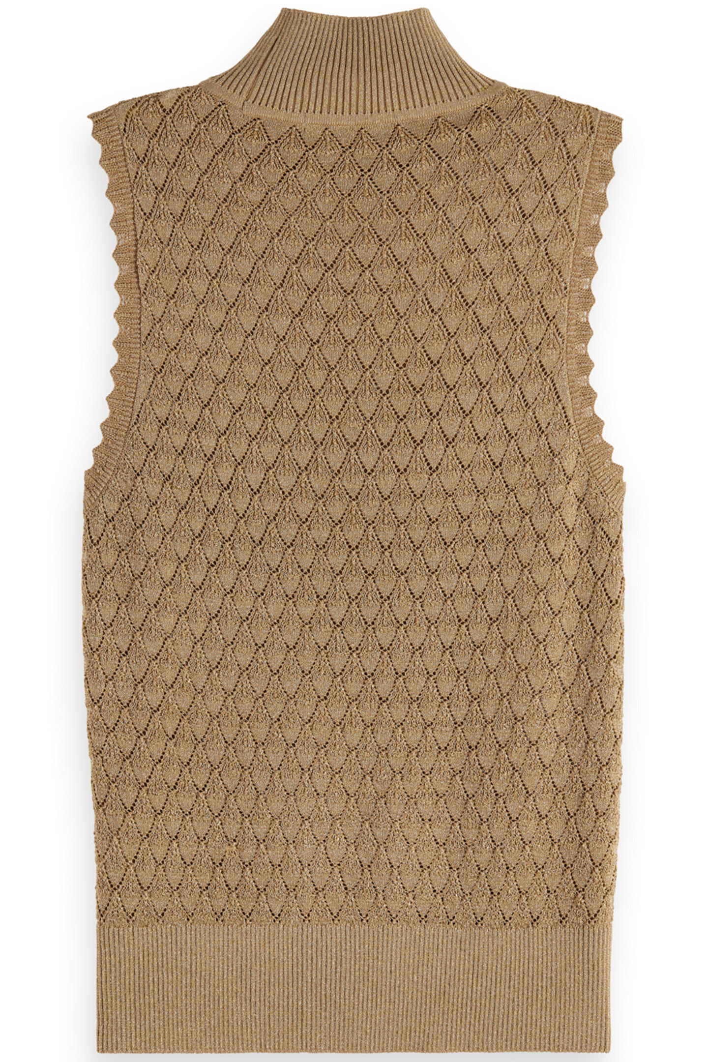 METALLIC POINTELLE KNITTED TANK GOLD 5