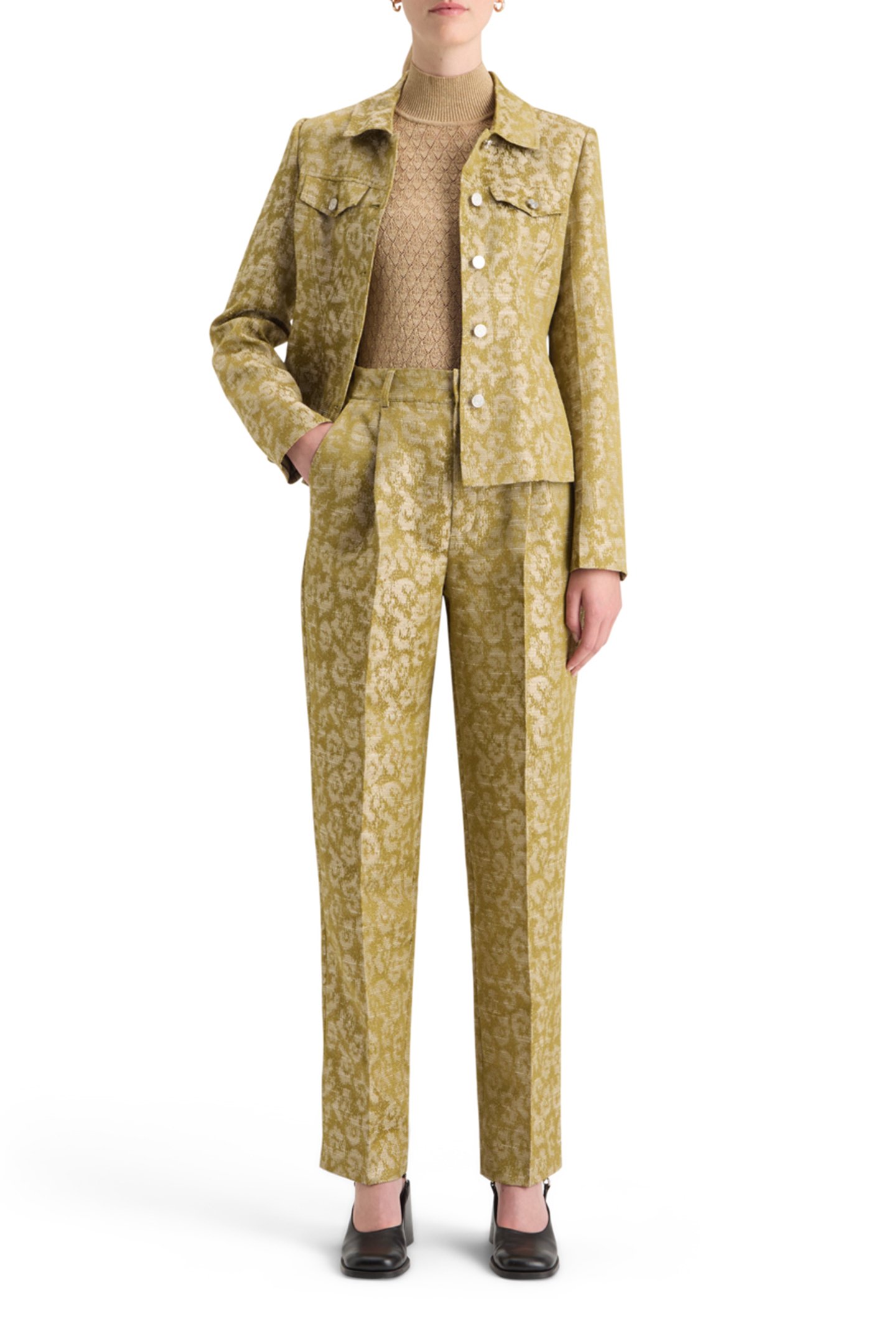 METALLIC POINTELLE KNITTED TANK GOLD 6