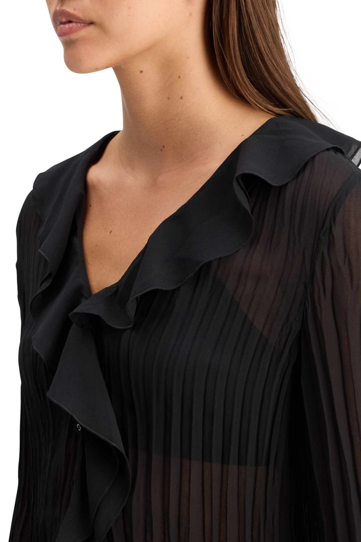 RUFFLED TOP EVENING BLACK 7