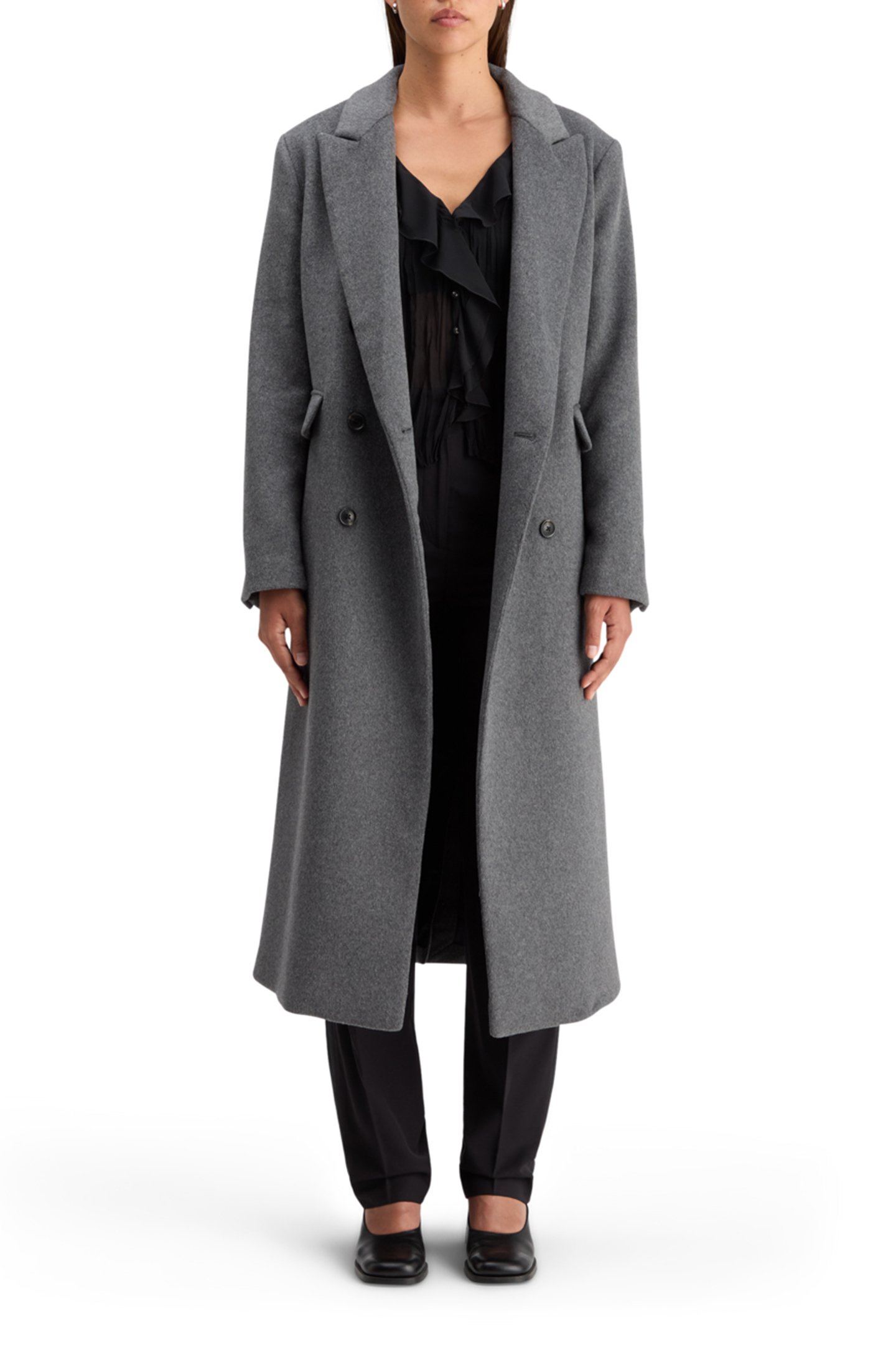 RUFFLED TOP EVENING BLACK 6