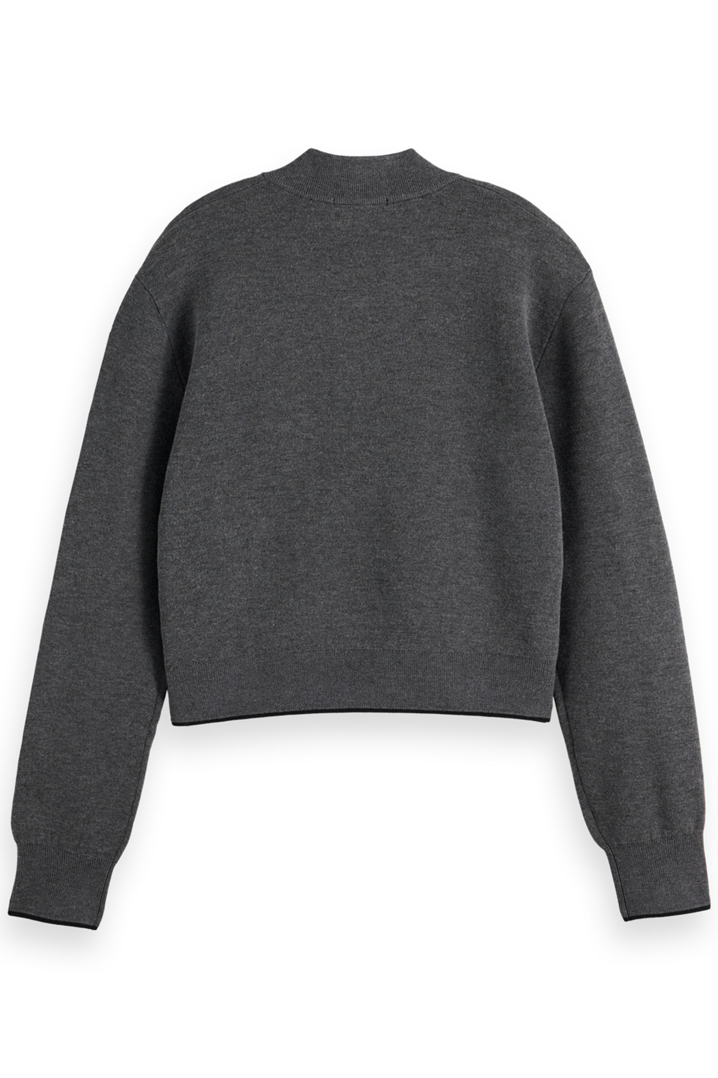 COMPACT KNITTED CROPPED BOMBER CHARCOAL MELANGE 2