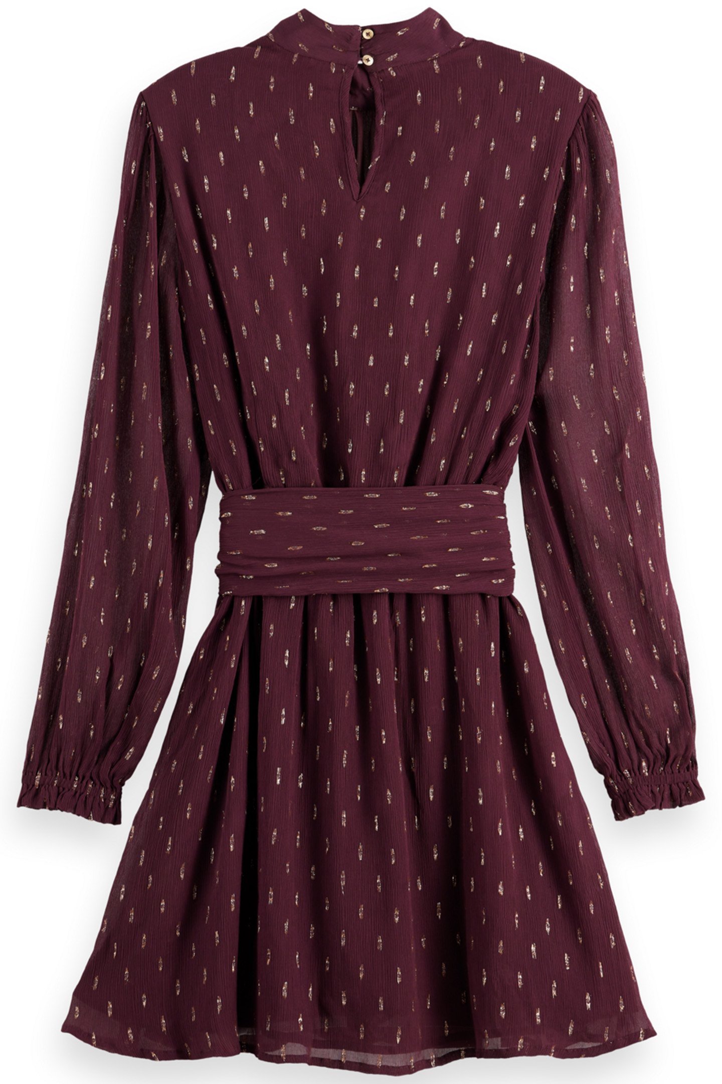 LUREX MINI DRESS WITH WRAP DETAIL DARK GRAPE 2