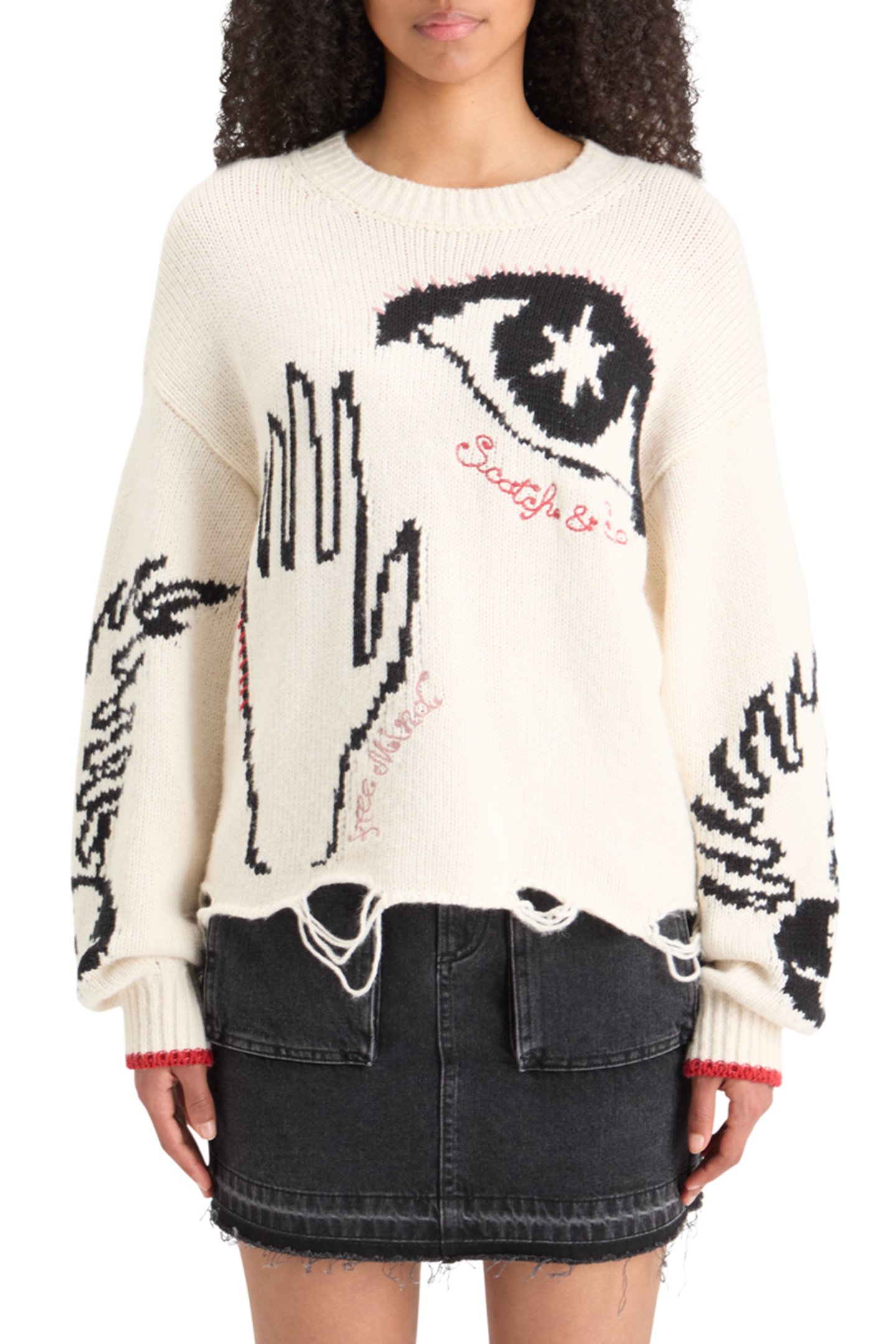 INTARSIA OVERSIZED PULLOVER SOFT ICE 1