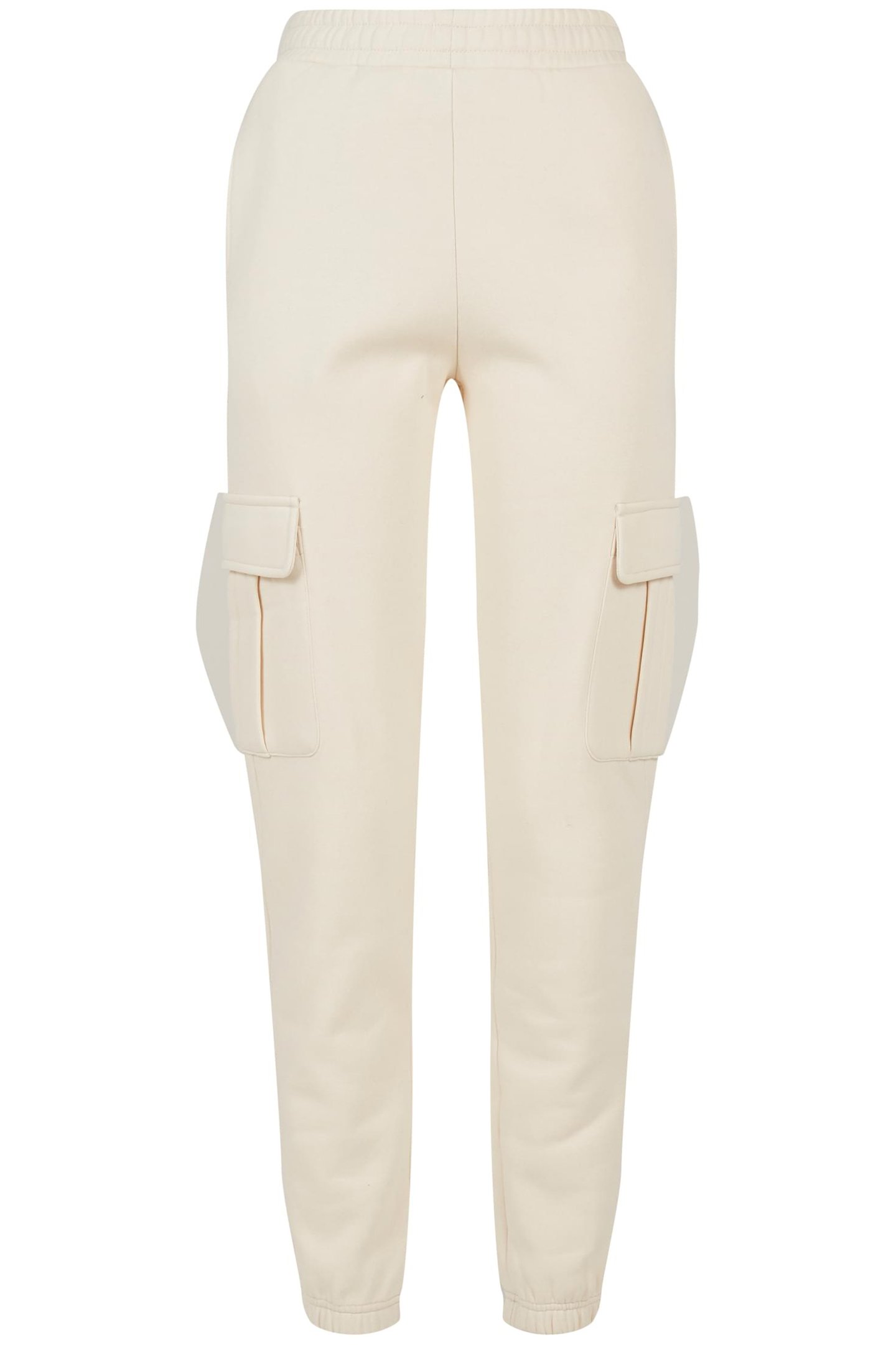 LADIES HIGH WAIST CARGO SWEAT PANTS WHITESAND 1