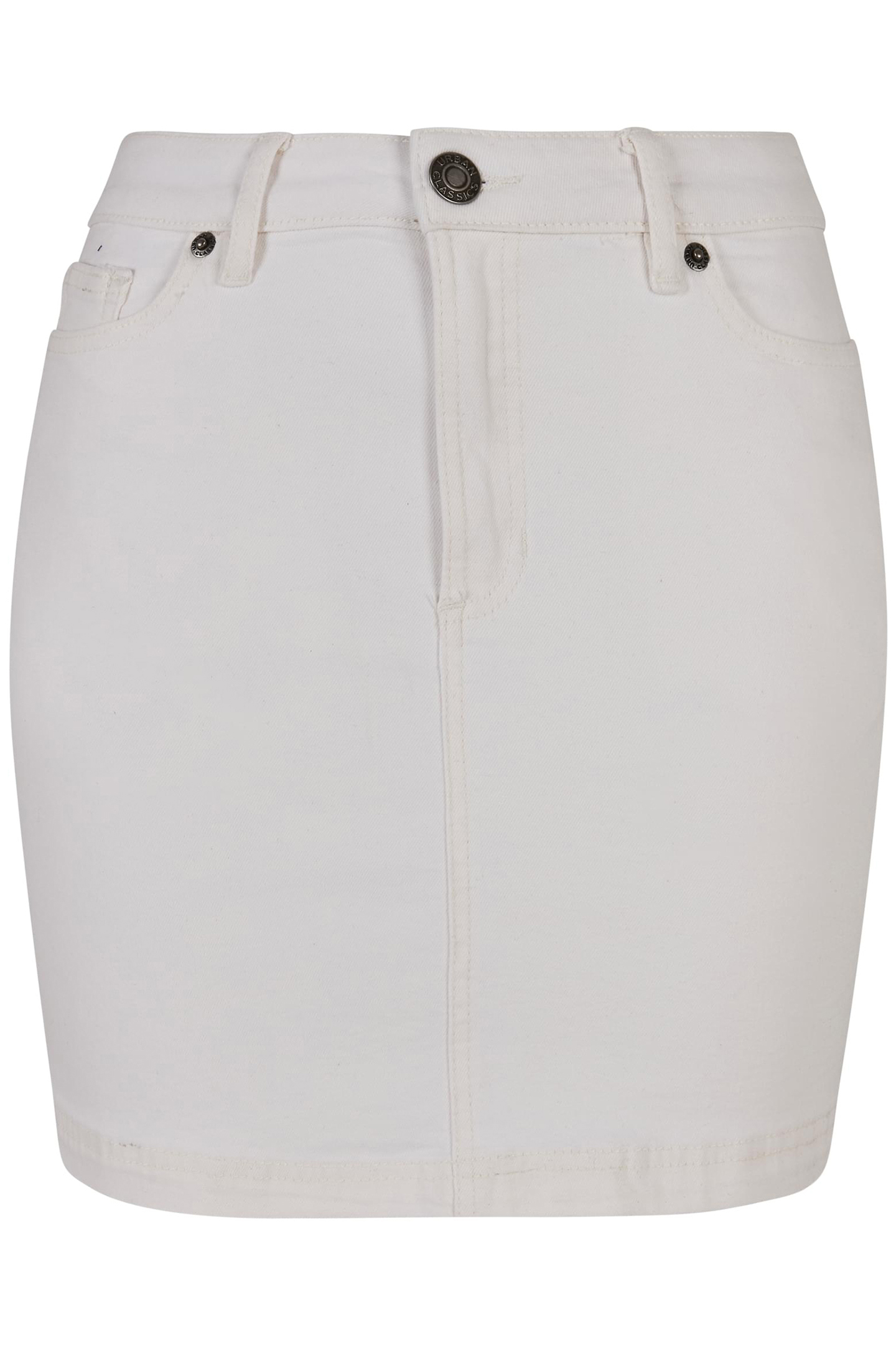 LADIES ORGANIC STRETCH DENIM MINI SKIRT OFFWHITE RAW 1