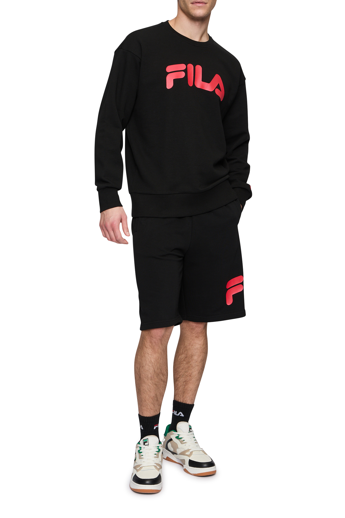 LUSIGNY LOOSE CREW BLACK-TRUE RED 3