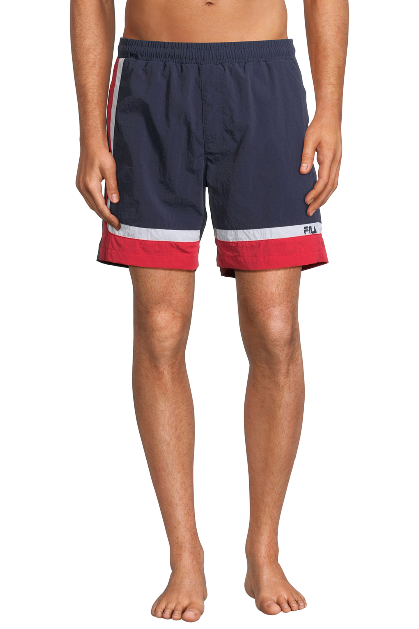 SCICLI BLOCKED BEACH SHORTS BLACK IRIS-TRUE RED-BRIGHT WHITE by FILA