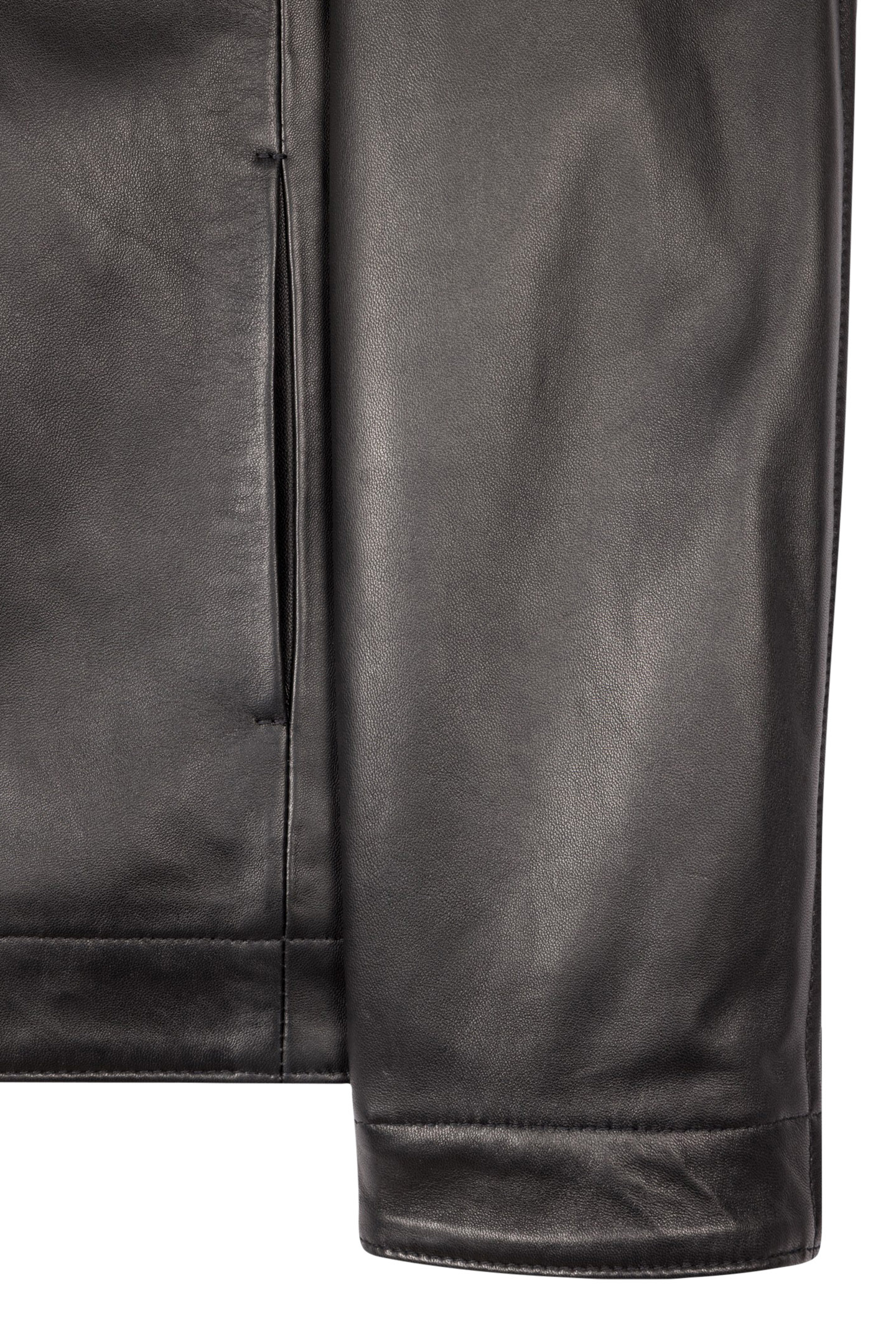 LEATHER ZIP FRONT JACKET BLACK 7