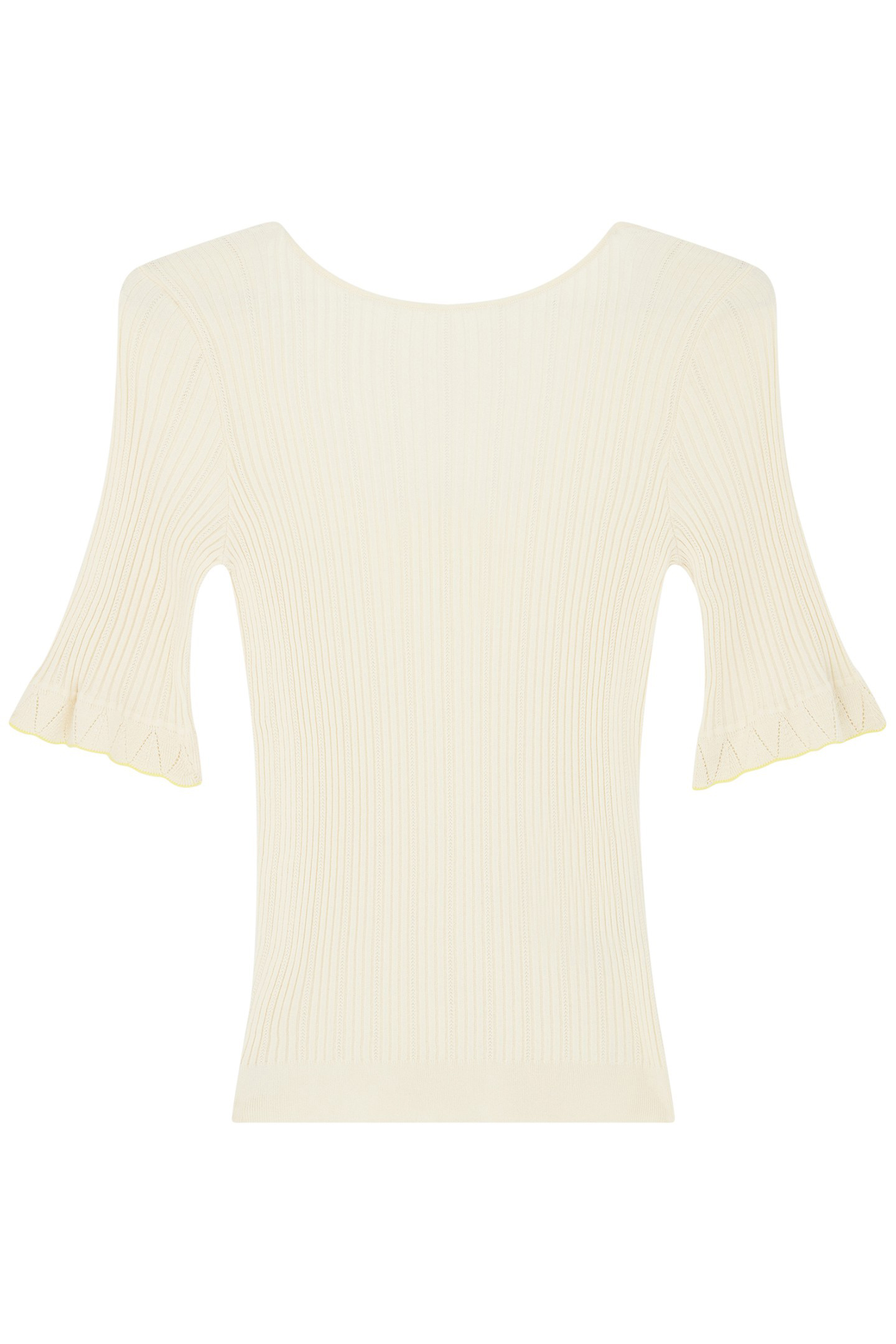 KNITTED SWEATER SS SCOOP NECK OFF WHITE 5