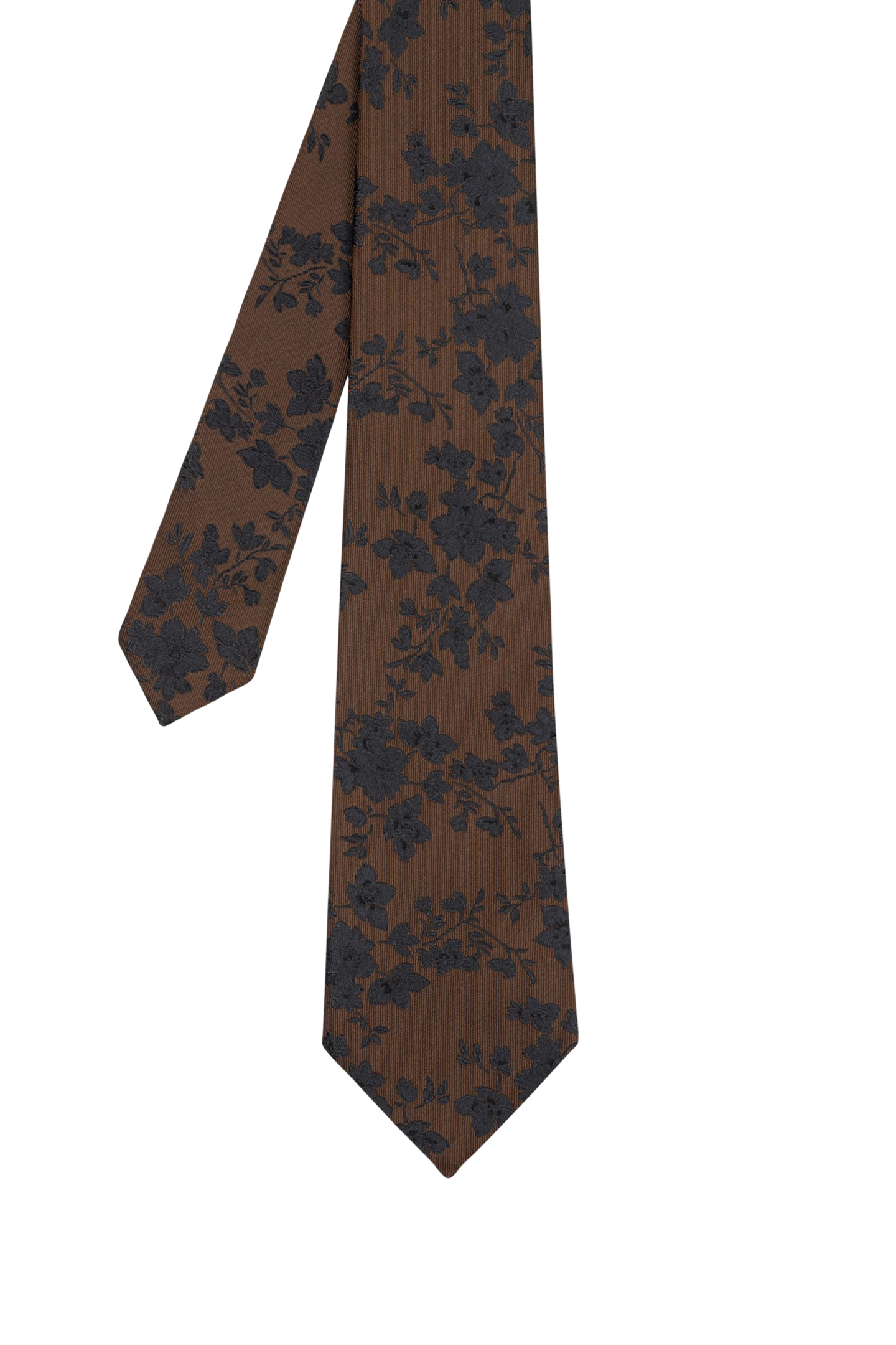 MEN TIE FLORAL BROWN 1