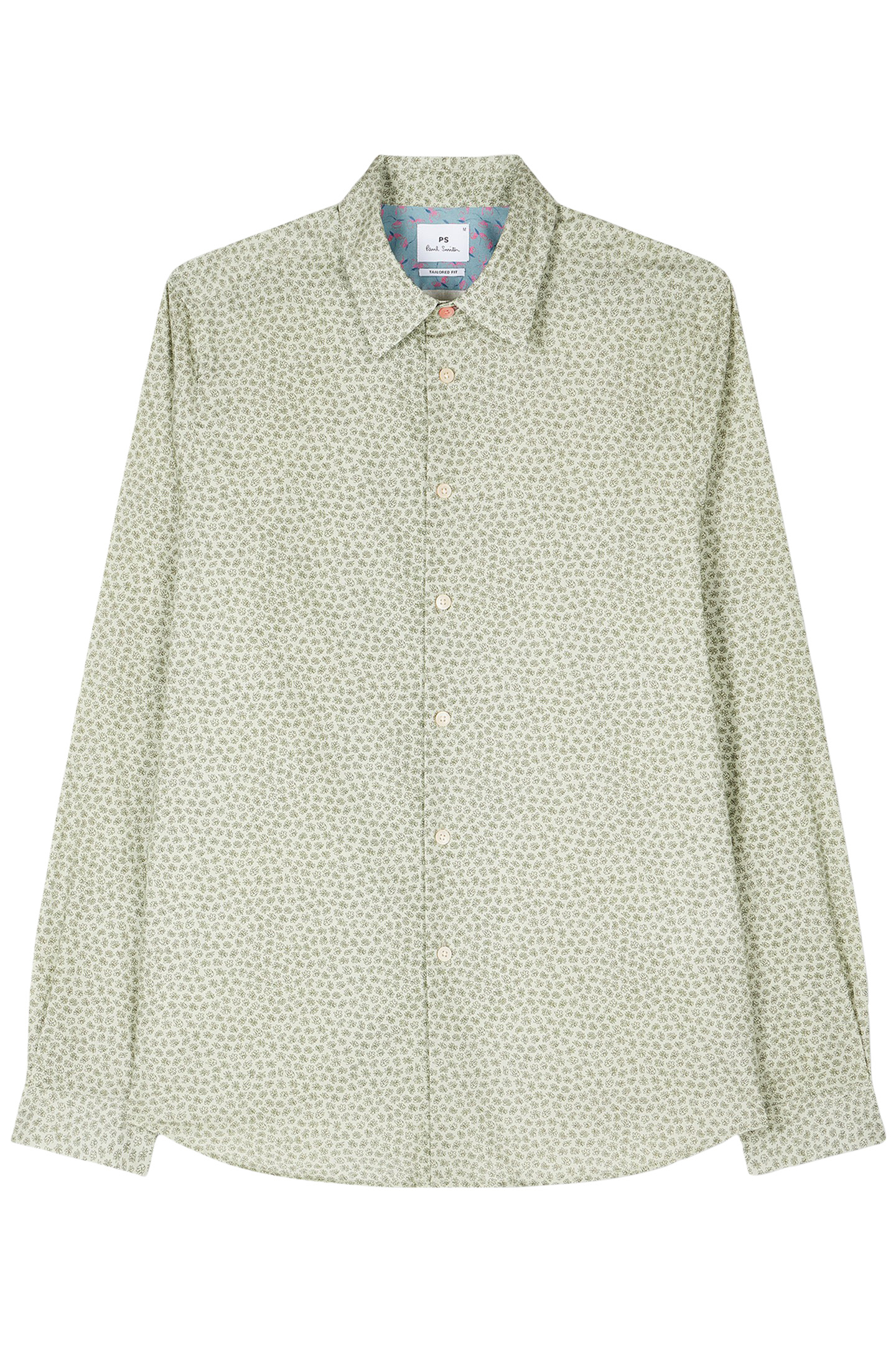 MENS TAILORED FIT LS SHIRT GREEN 1