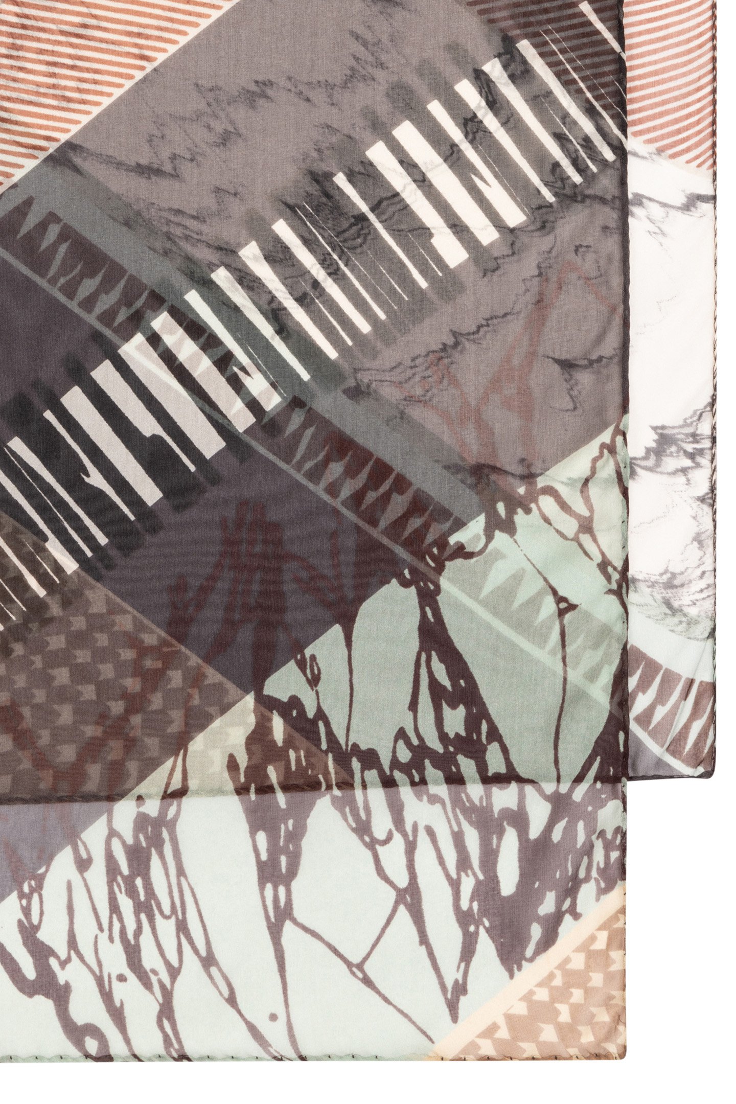 WOMEN SCARF ASSEMBLED STRP EMERALD GREEN 2