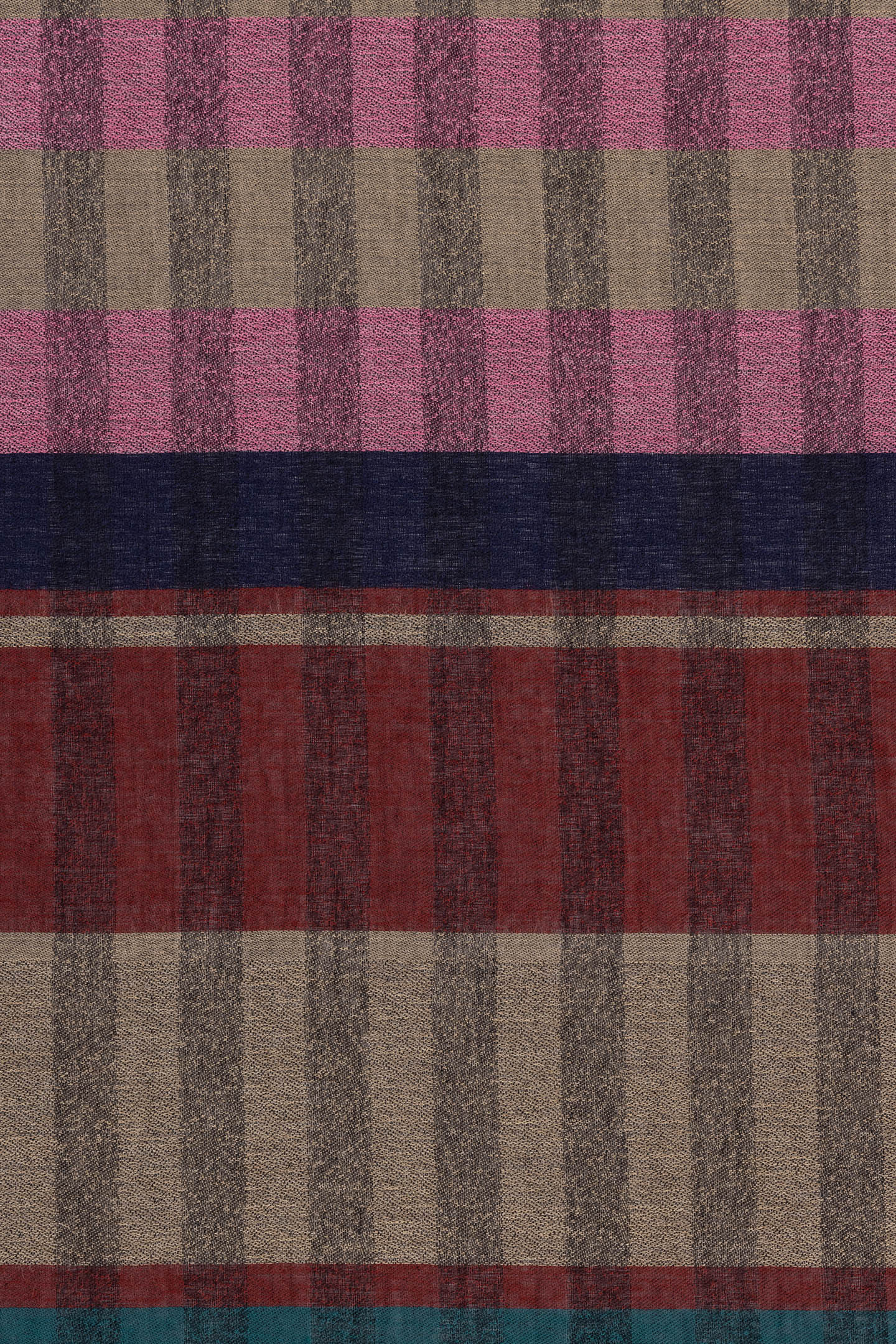 SCARF BLOCK AND CHECK PETROL GREEN 3