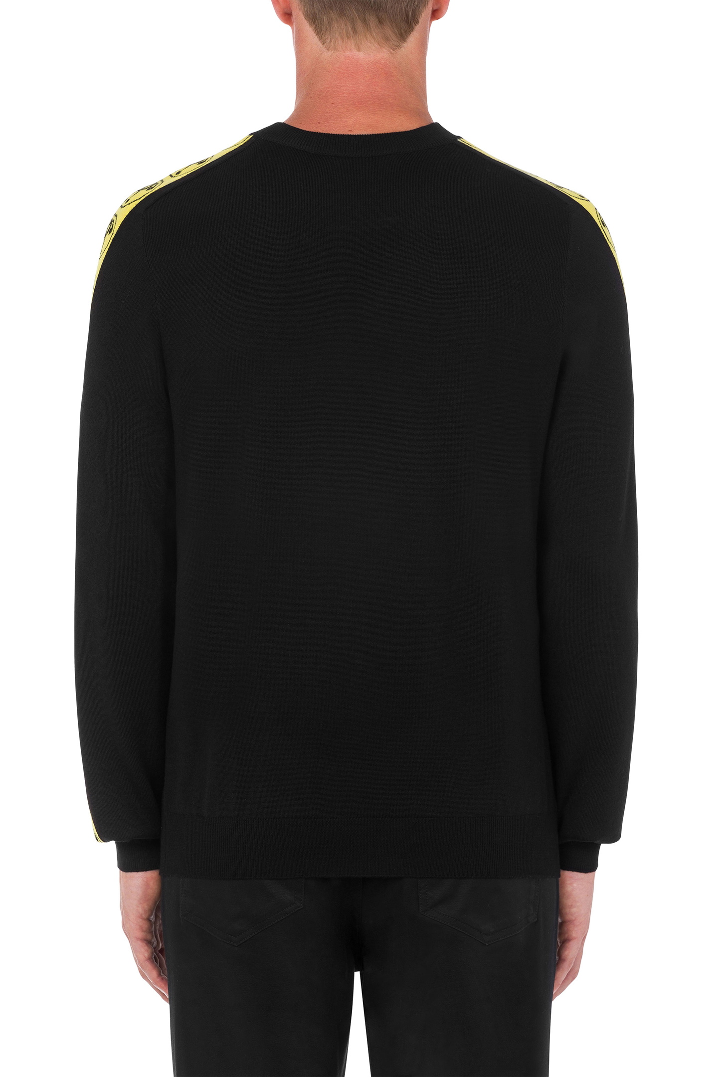 DOUBLE QUESTION MARK WOOL SWEATER BLACK 2