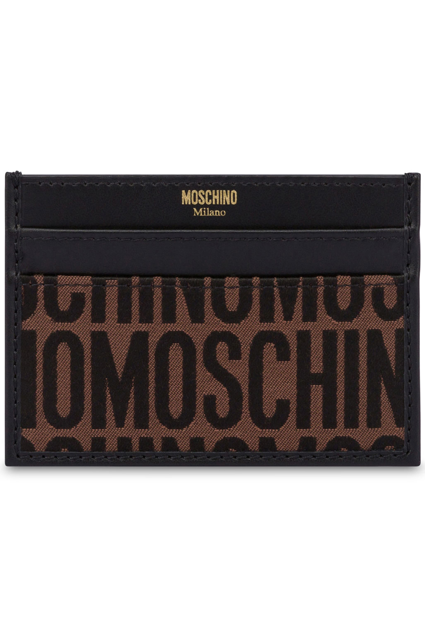 ALLOVER LOGO NYLON CARD HOLDER BROWN 1