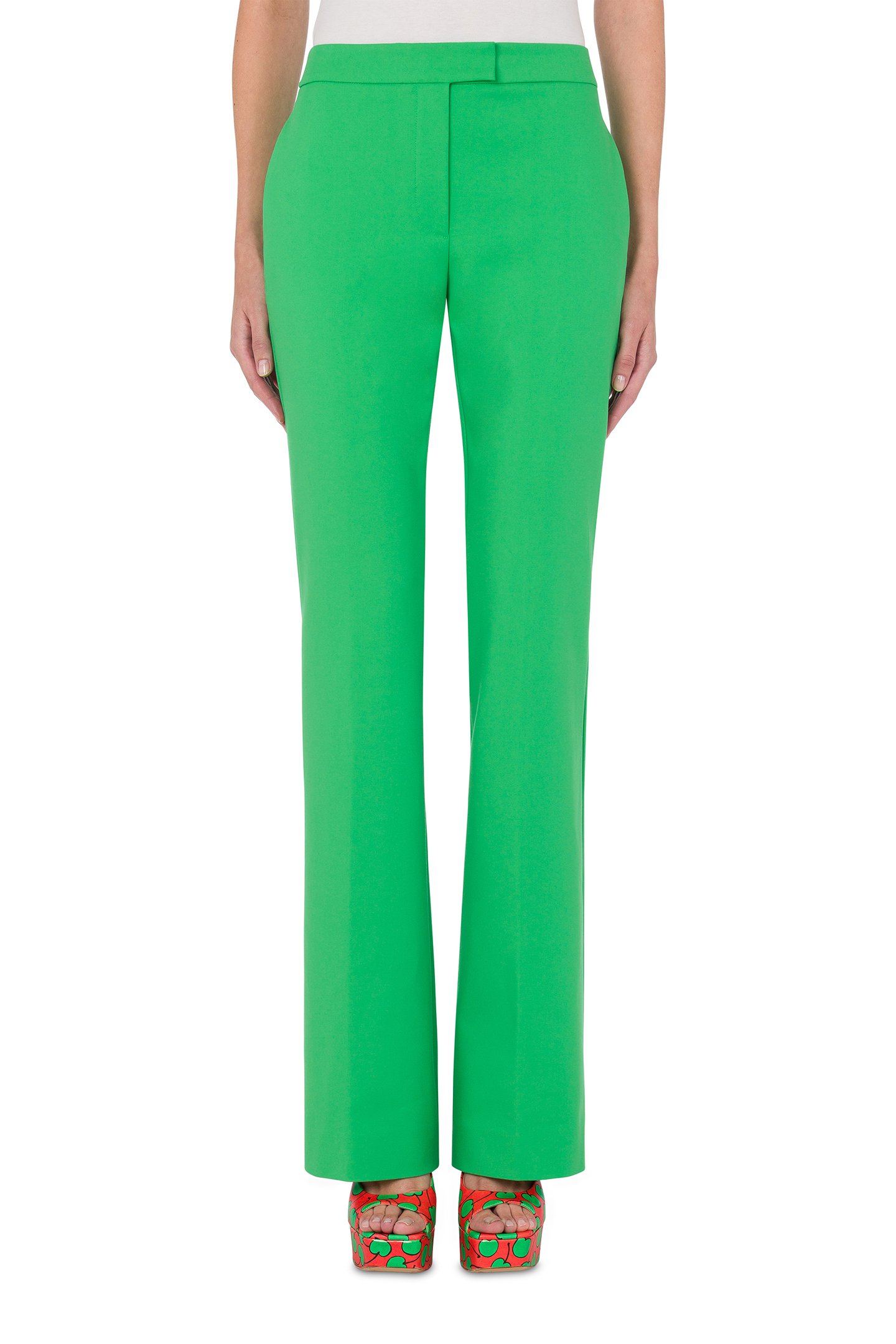 60'S STRETCH CANVAS TROUSERS GREEN by Moschino