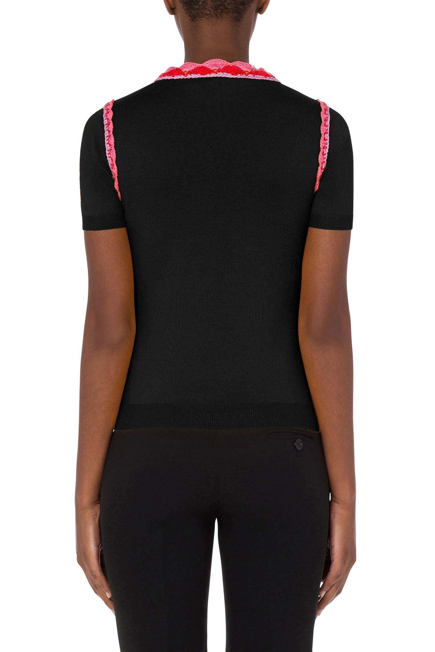 CROCHET DETAILS WOOL TOP BLACK 2