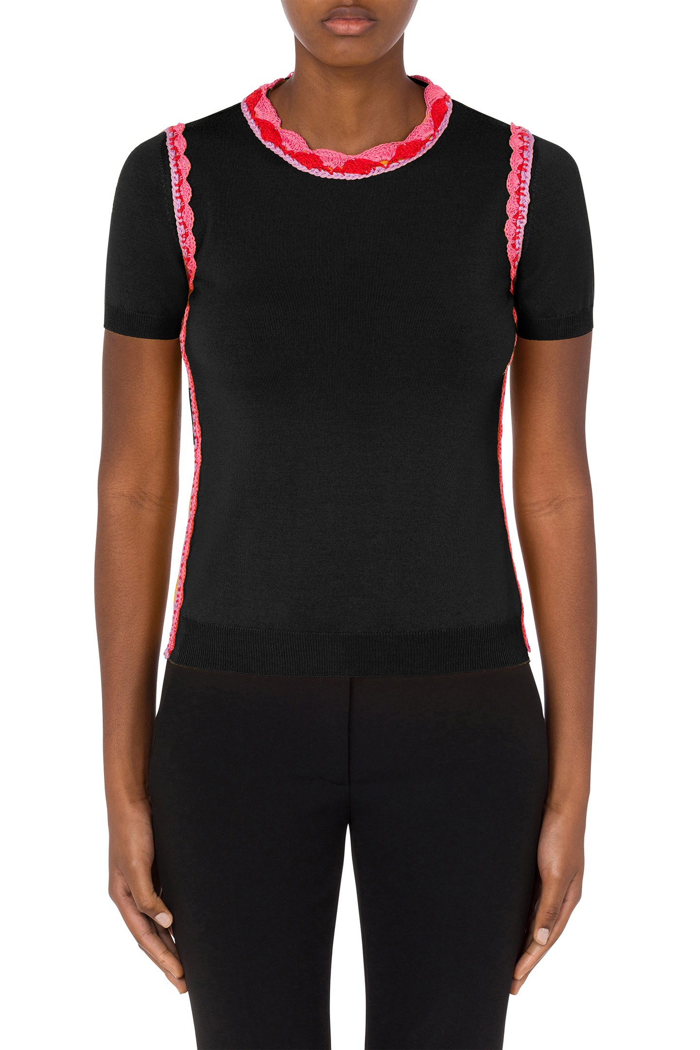 CROCHET DETAILS WOOL TOP BLACK 1